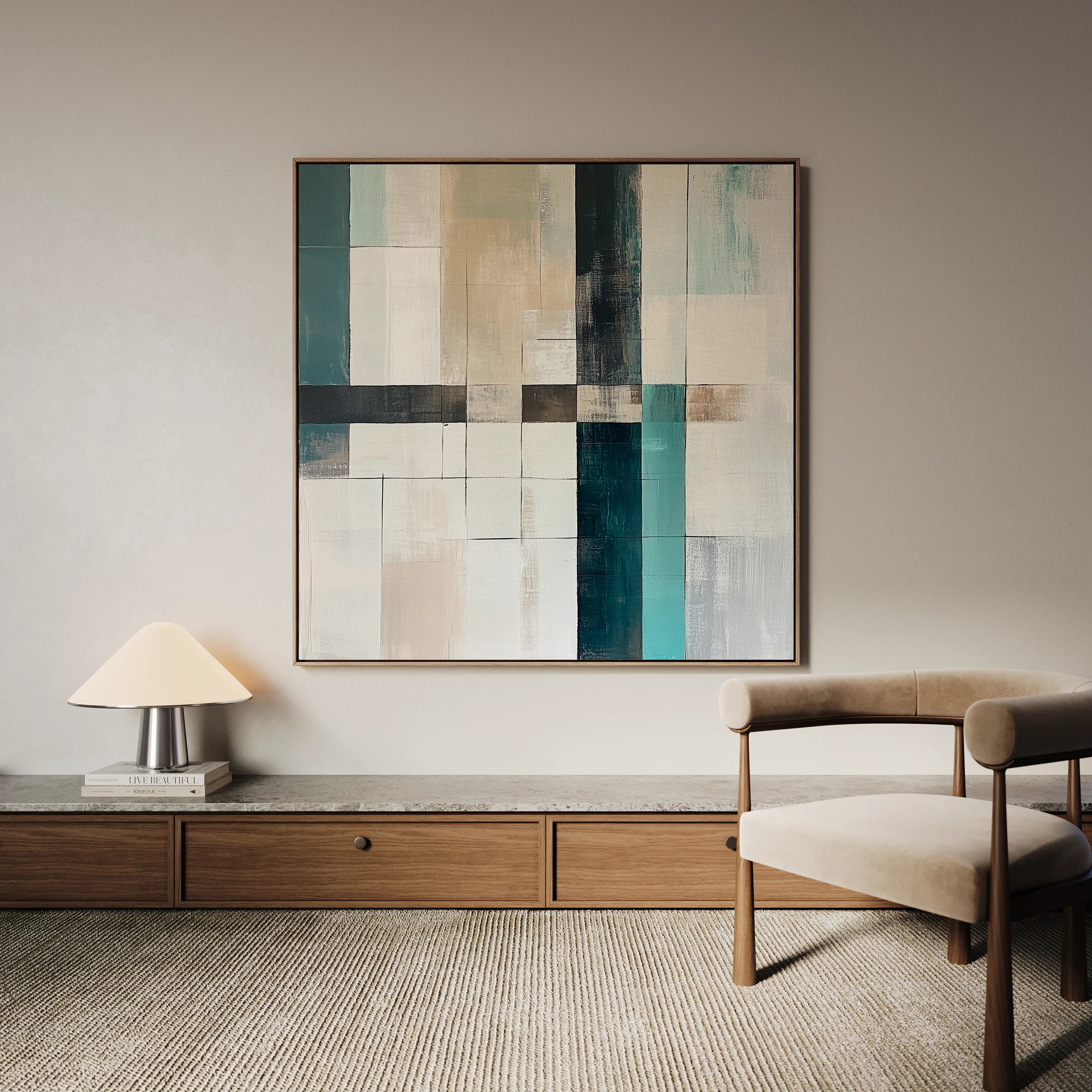 Abstract 898 Canvas Art 60 x 60 cm / Black