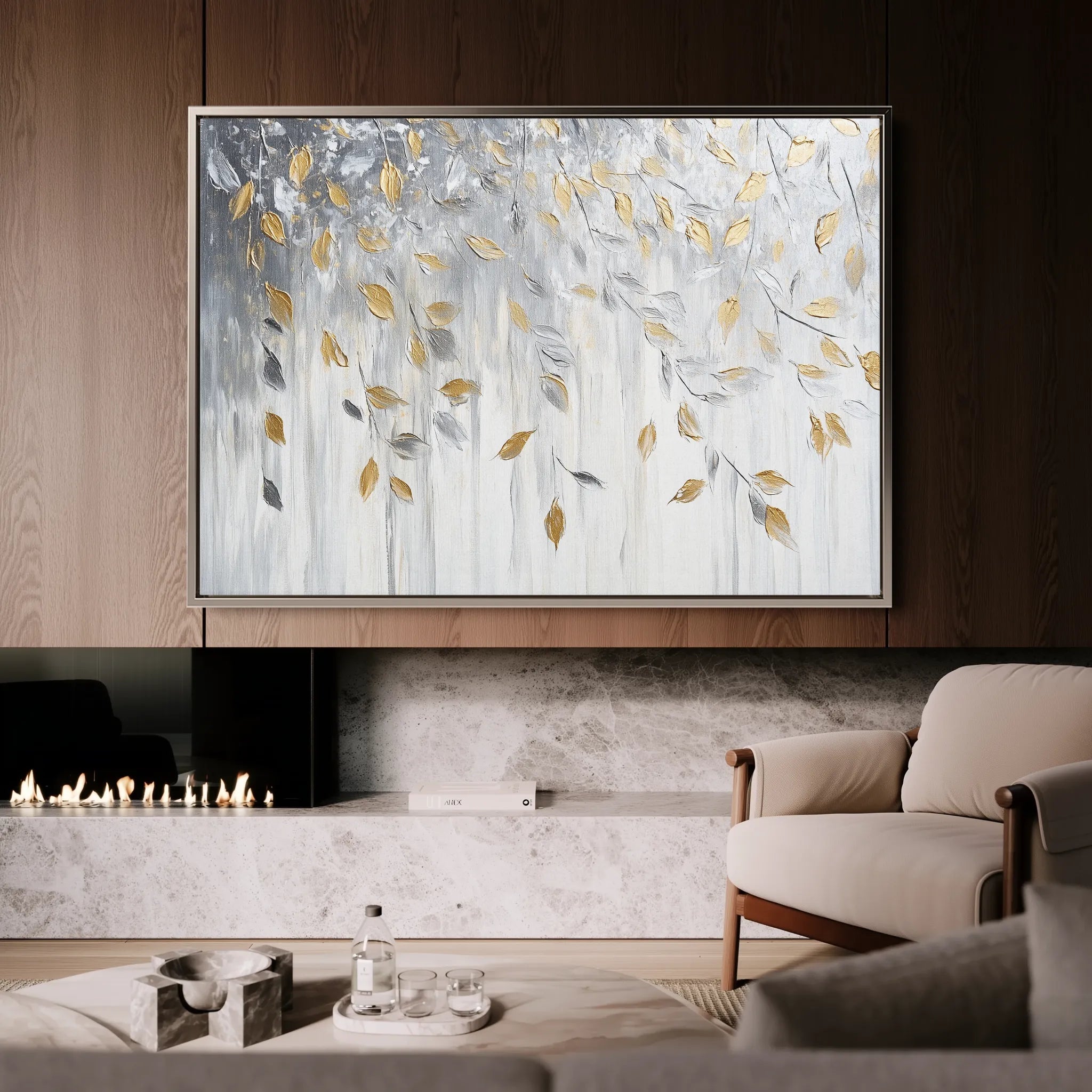 Floral 898 Canvas Art 60 x 40 cm / Black