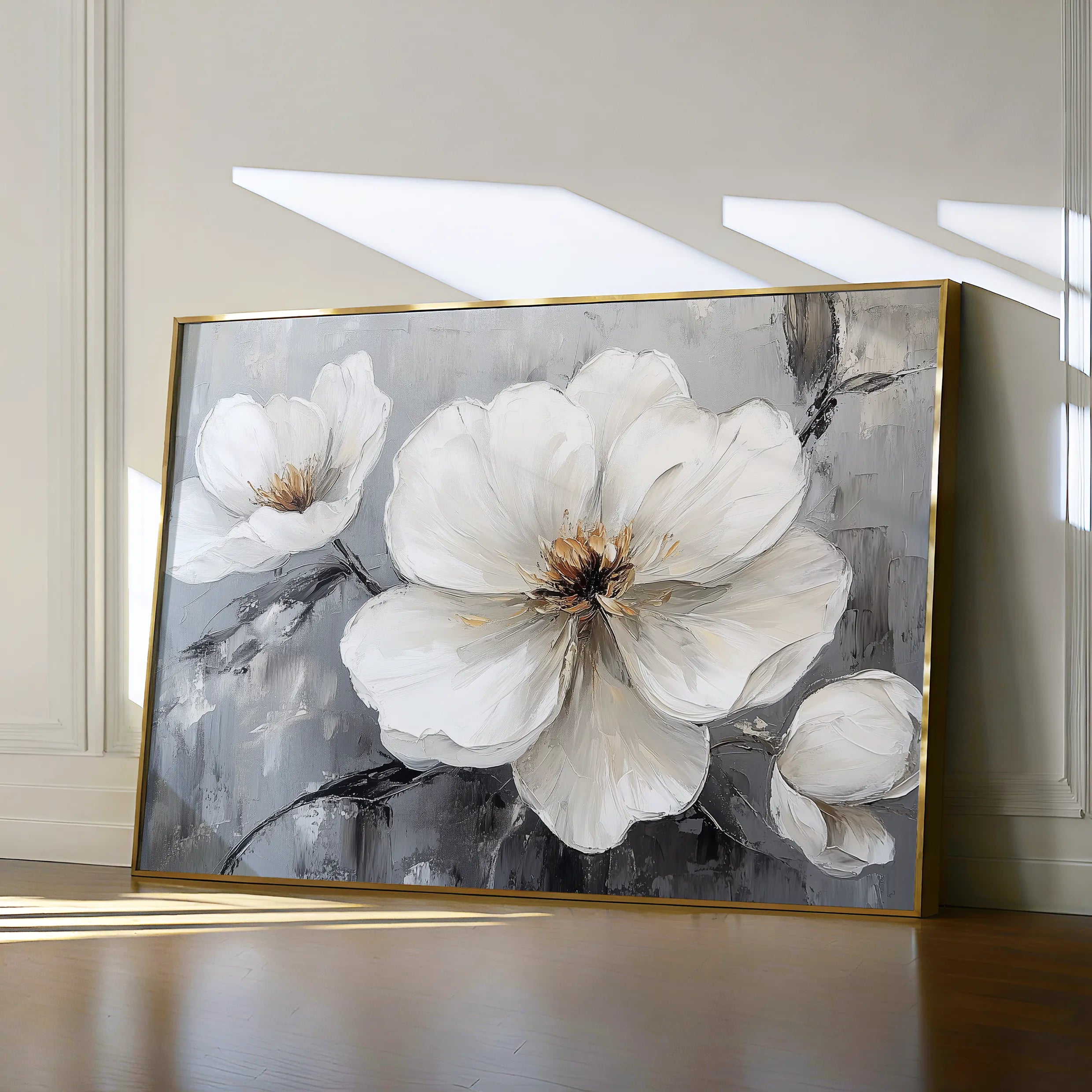 Floral 899 Canvas Art 60 x 40 cm / Black