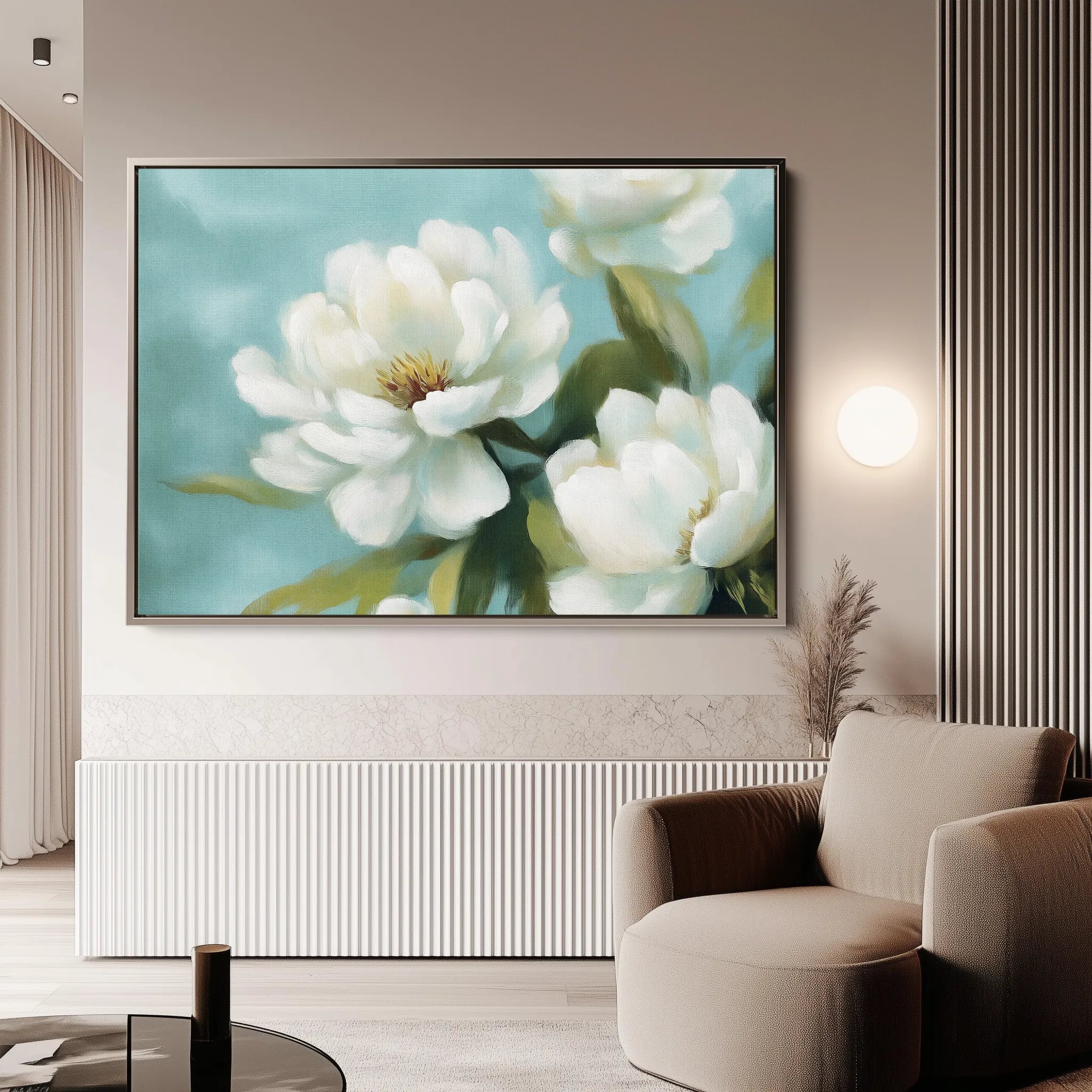 Floral 900 Canvas Art 60 x 40 cm / Black