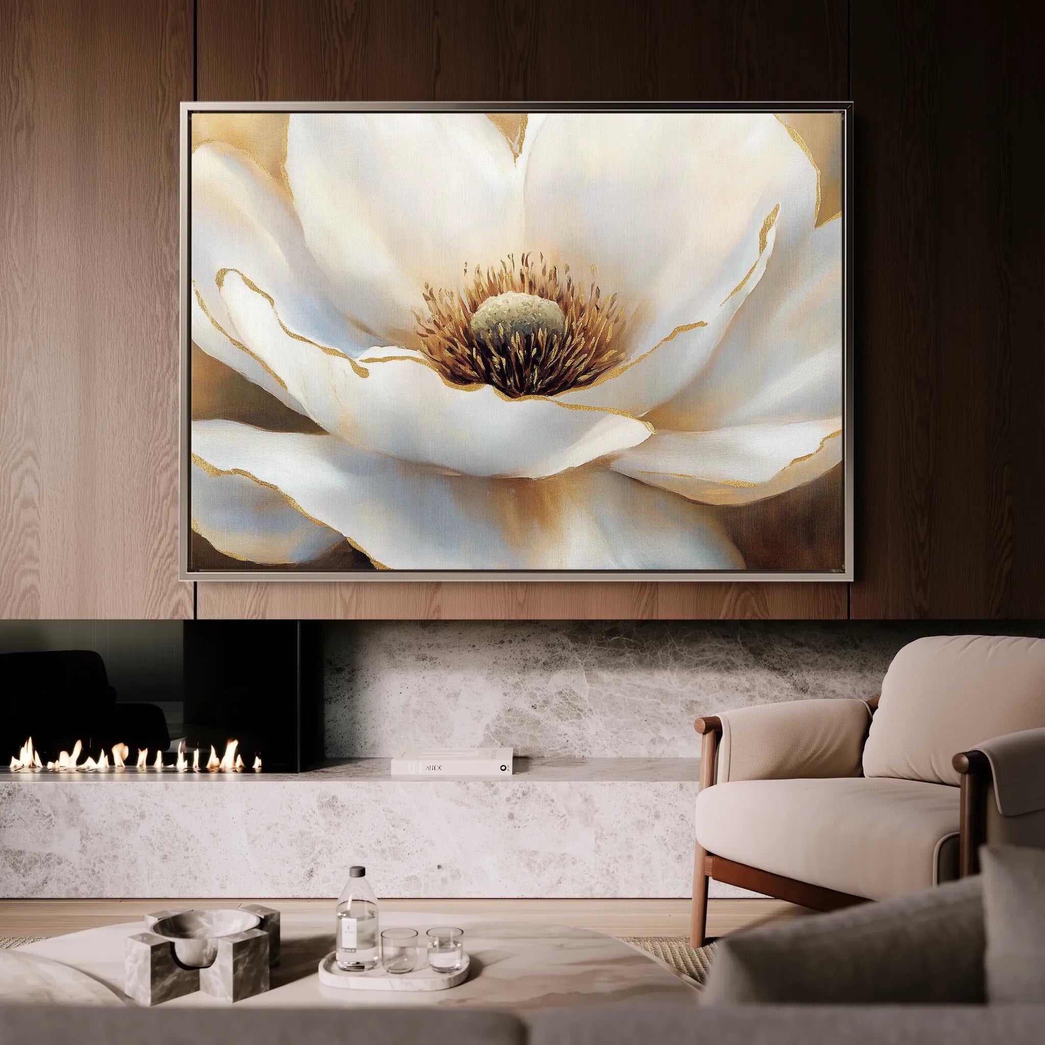 Floral 901 Canvas Art 60 x 40 cm / Black