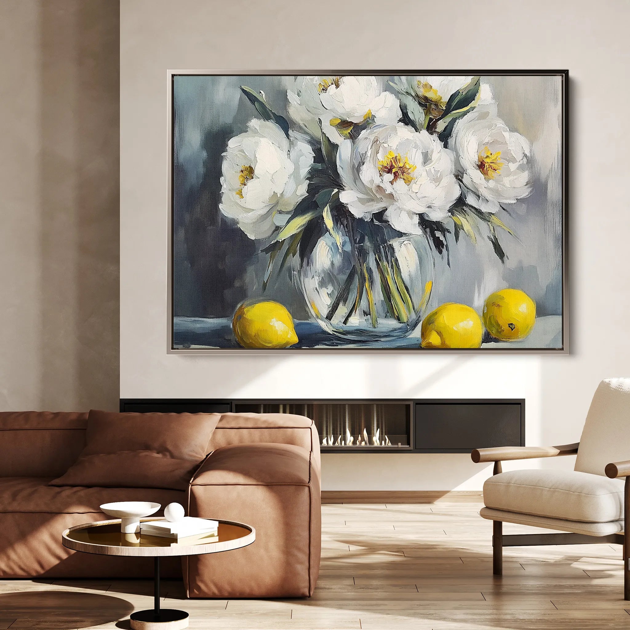 Floral 905 Canvas Art 60 x 40 cm / Black