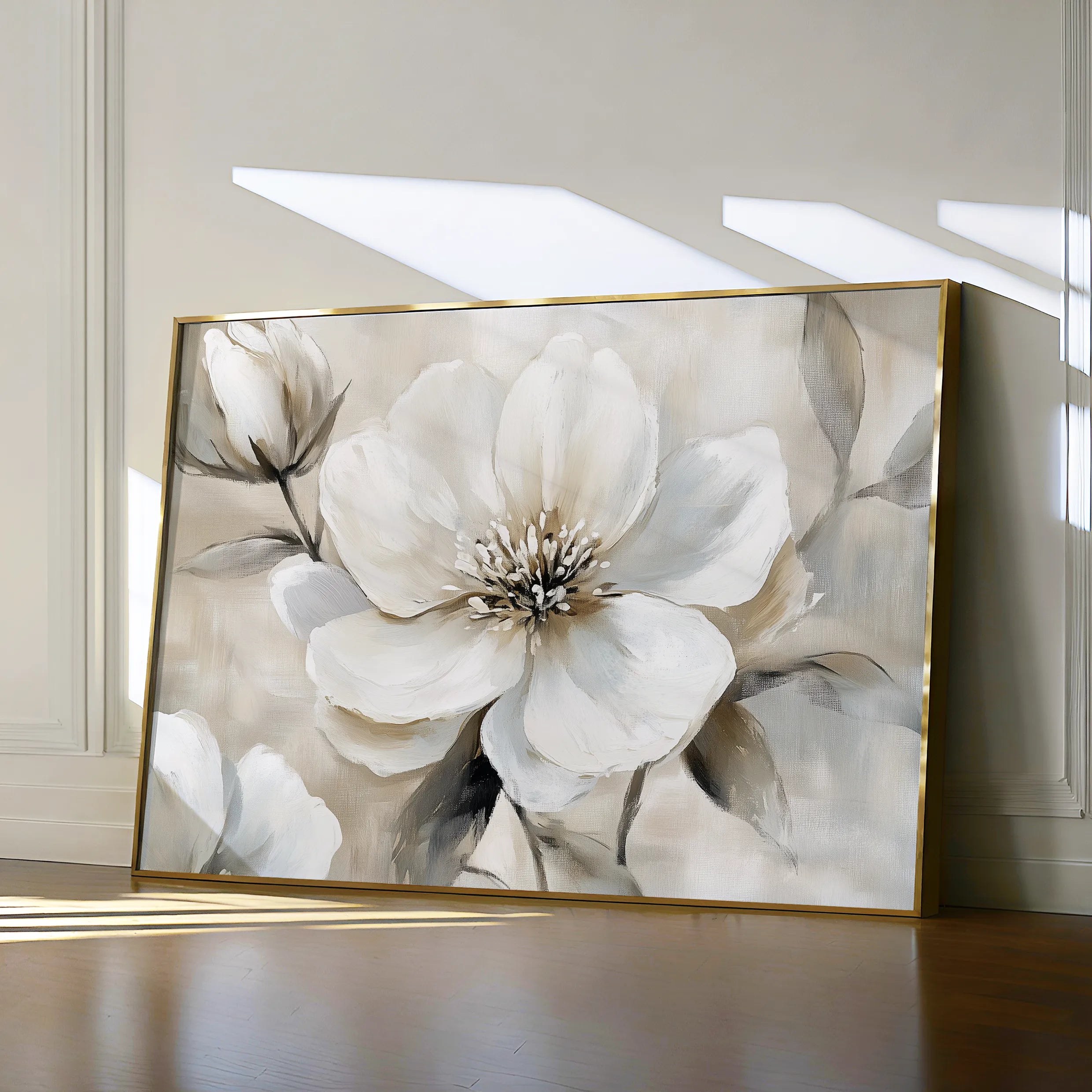 Floral 907 Canvas Art 60 x 40 cm / Black