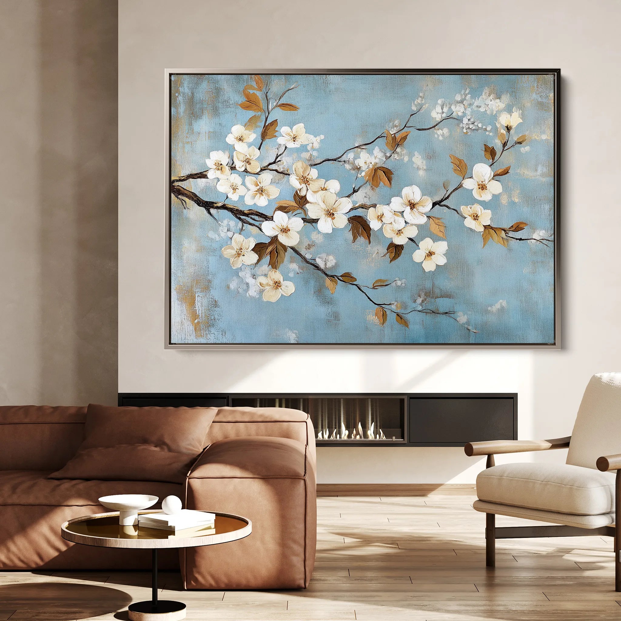 Floral 908 Canvas Art 60 x 40 cm / Black