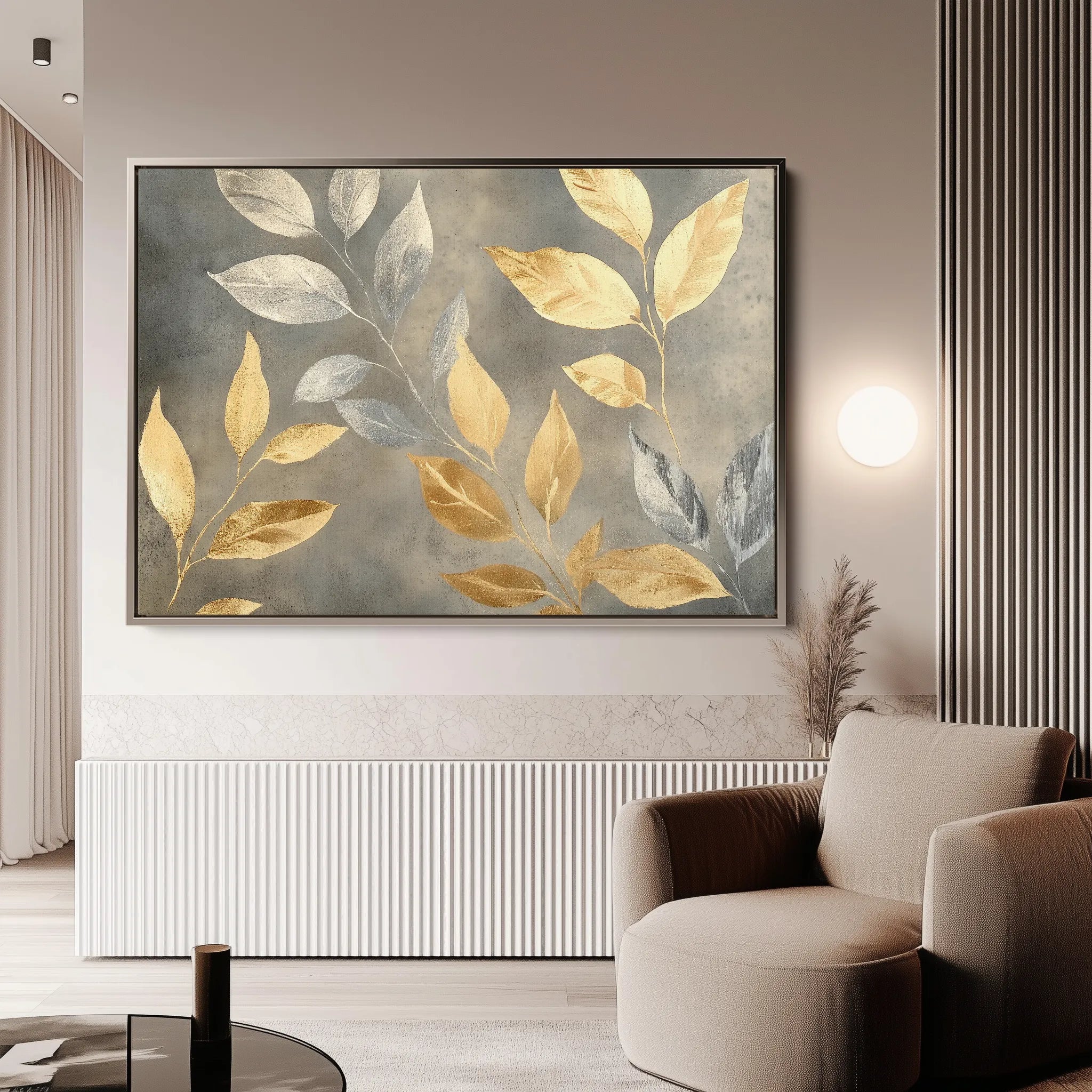 Floral 909 Canvas Art 60 x 40 cm / Black