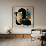 Abstract 910 Canvas Art 60 x 60 cm / Black