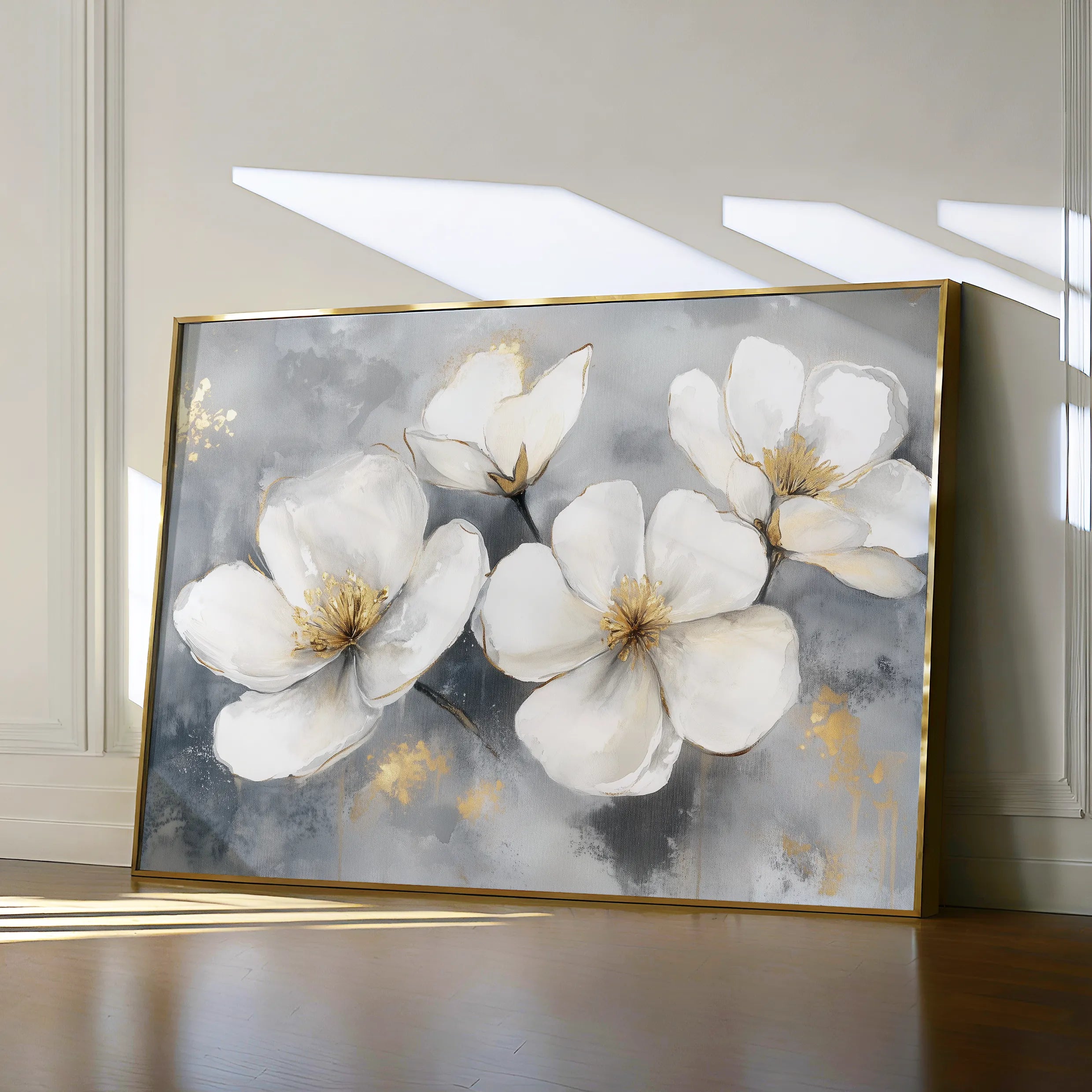 Floral 910 Canvas Art 60 x 40 cm / Black