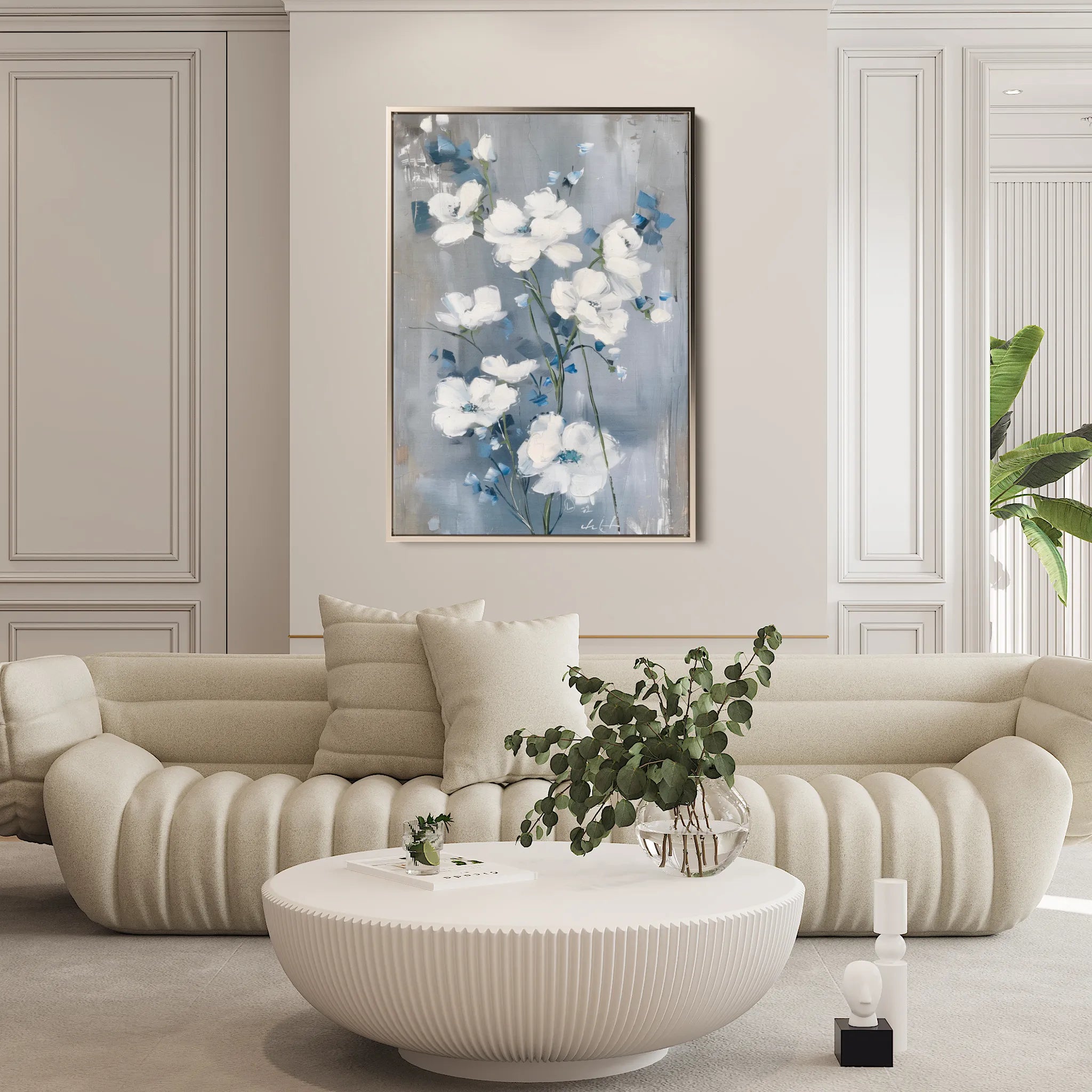 Floral 912 Canvas Art 60 x 40 cm / Black