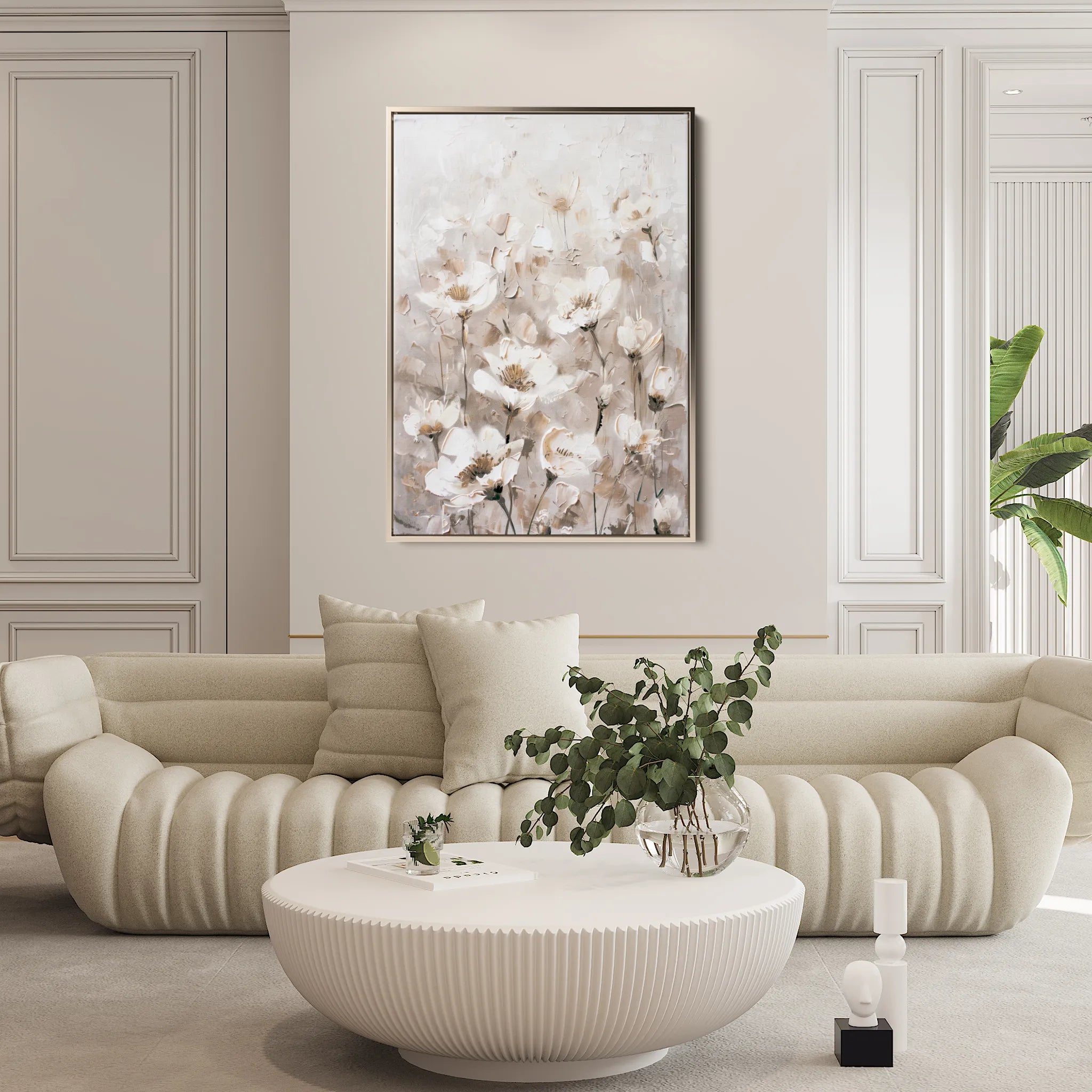 Floral 913 Canvas Art 60 x 40 cm / Black