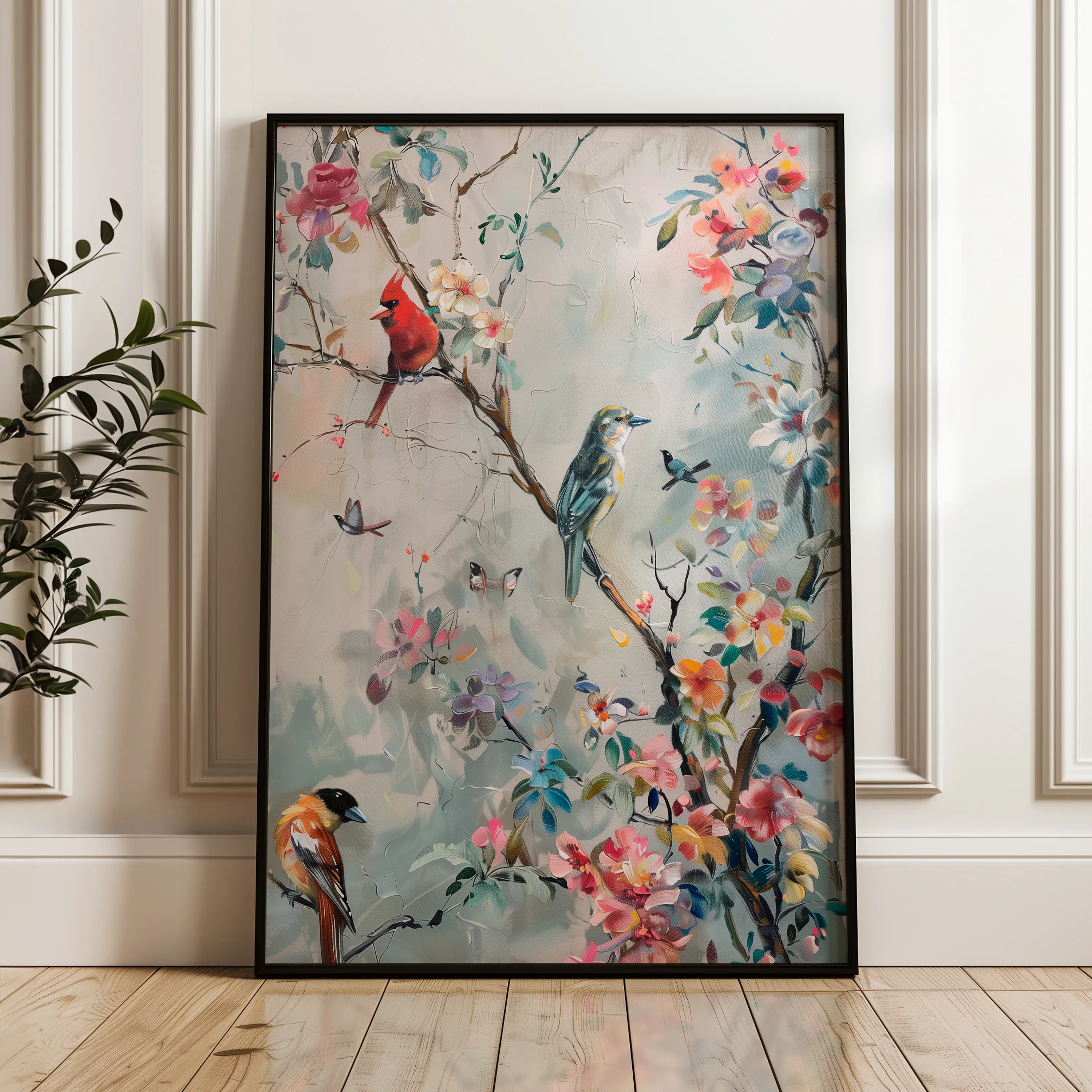 Floral 914 Canvas Art 60 x 40 cm / Black
