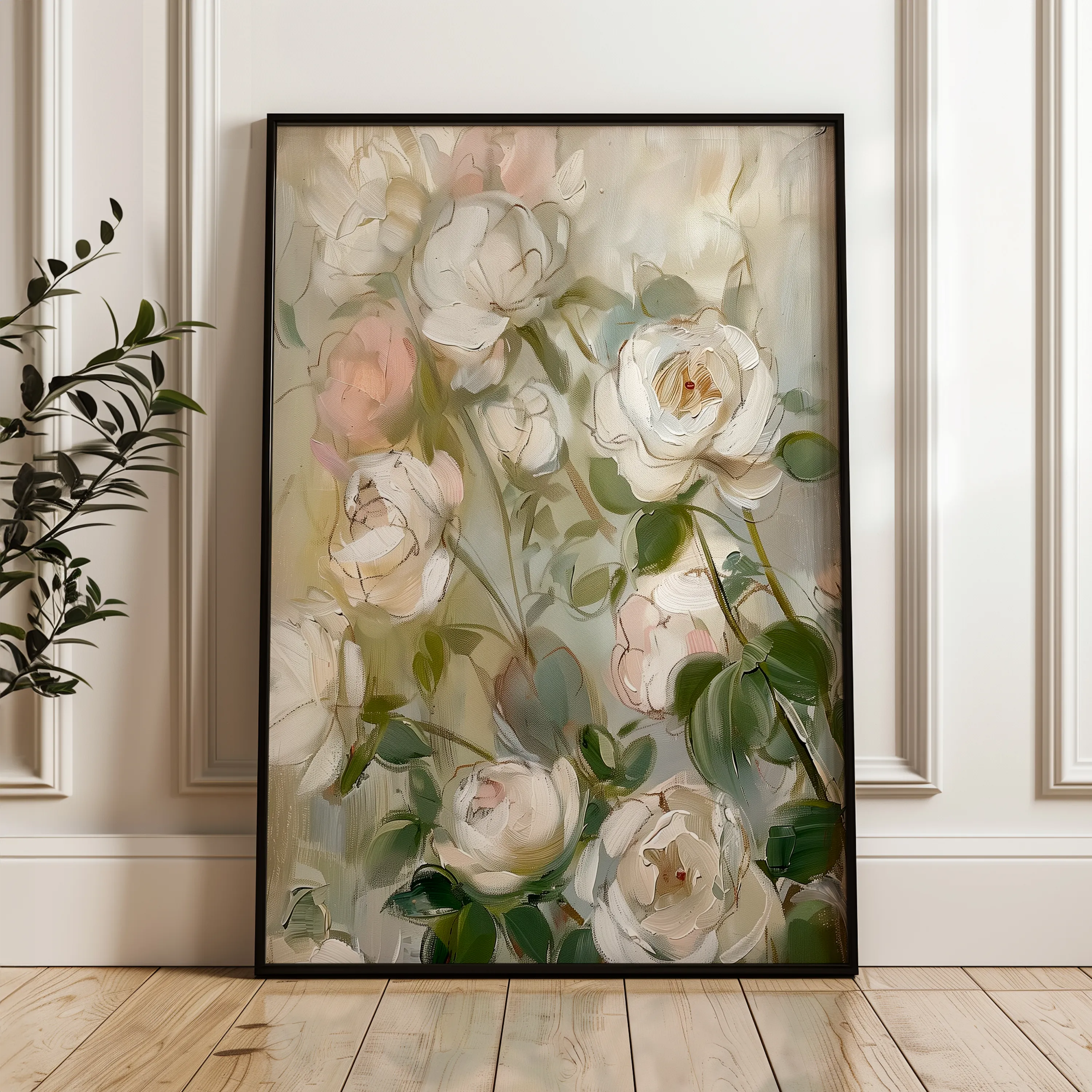 Floral 915 Canvas Art 60 x 40 cm / Black