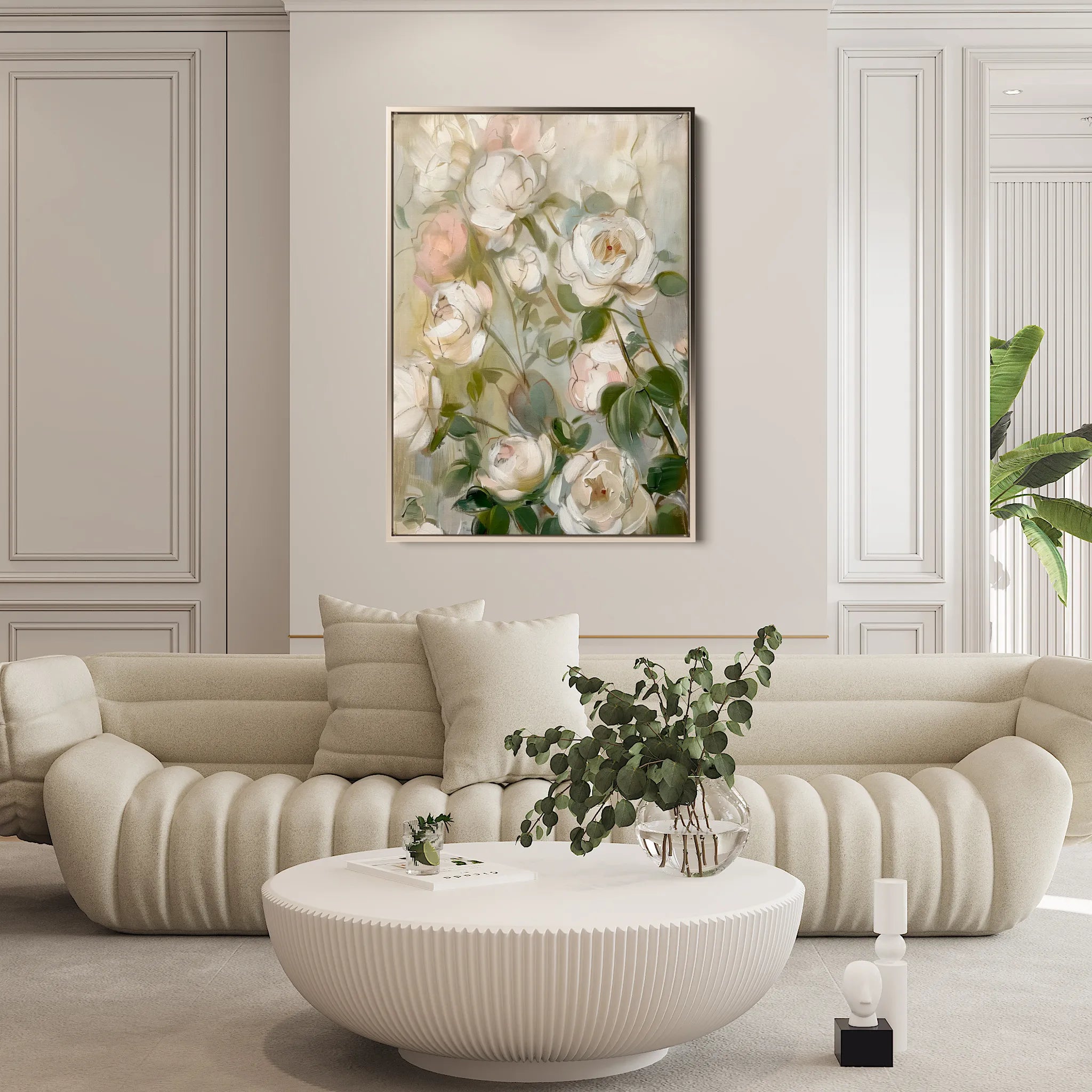 Floral 915 Canvas Art 60 x 40 cm / Black