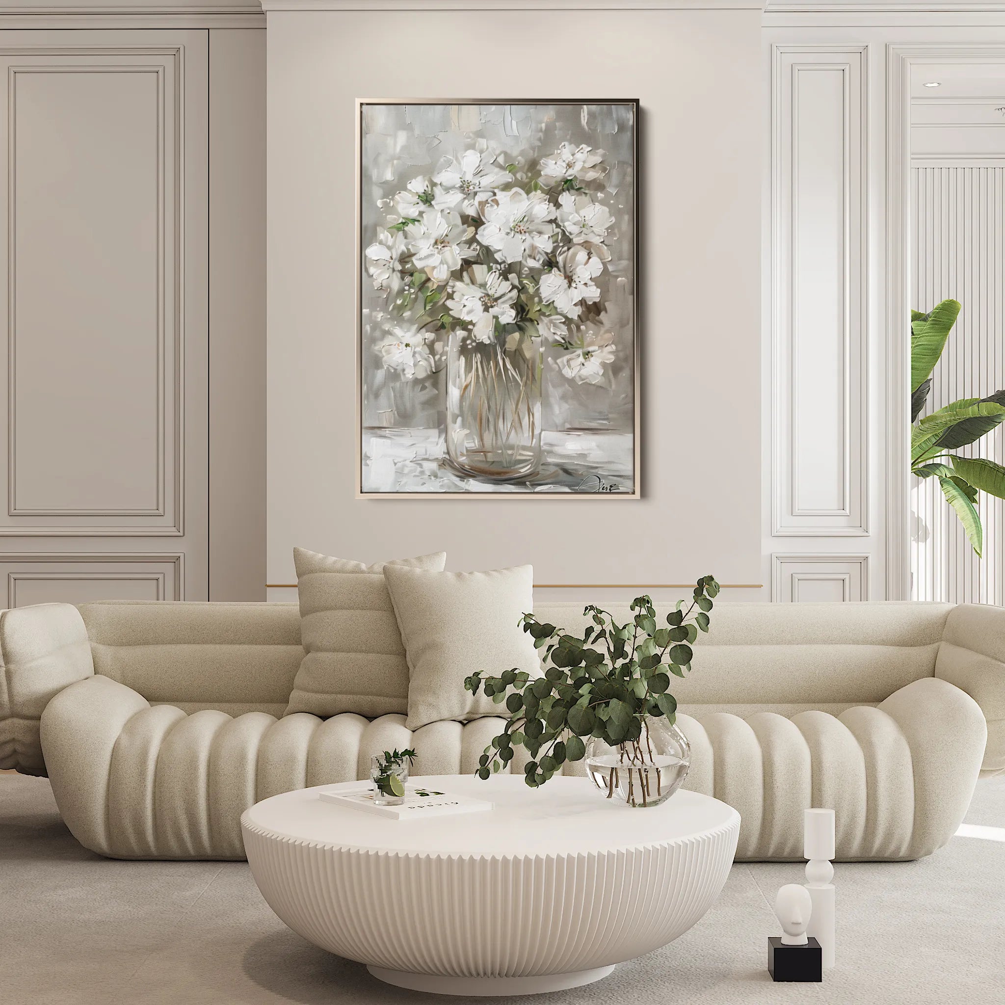 Floral 917 Canvas Art 60 x 40 cm / Black