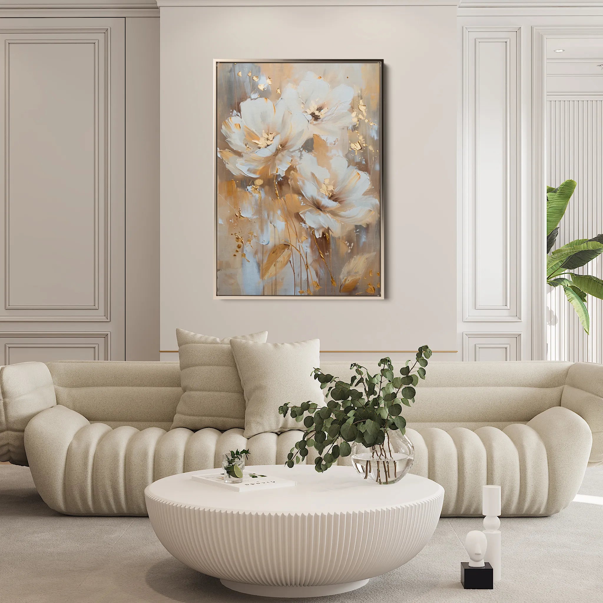Floral 918 Canvas Art 60 x 40 cm / Black
