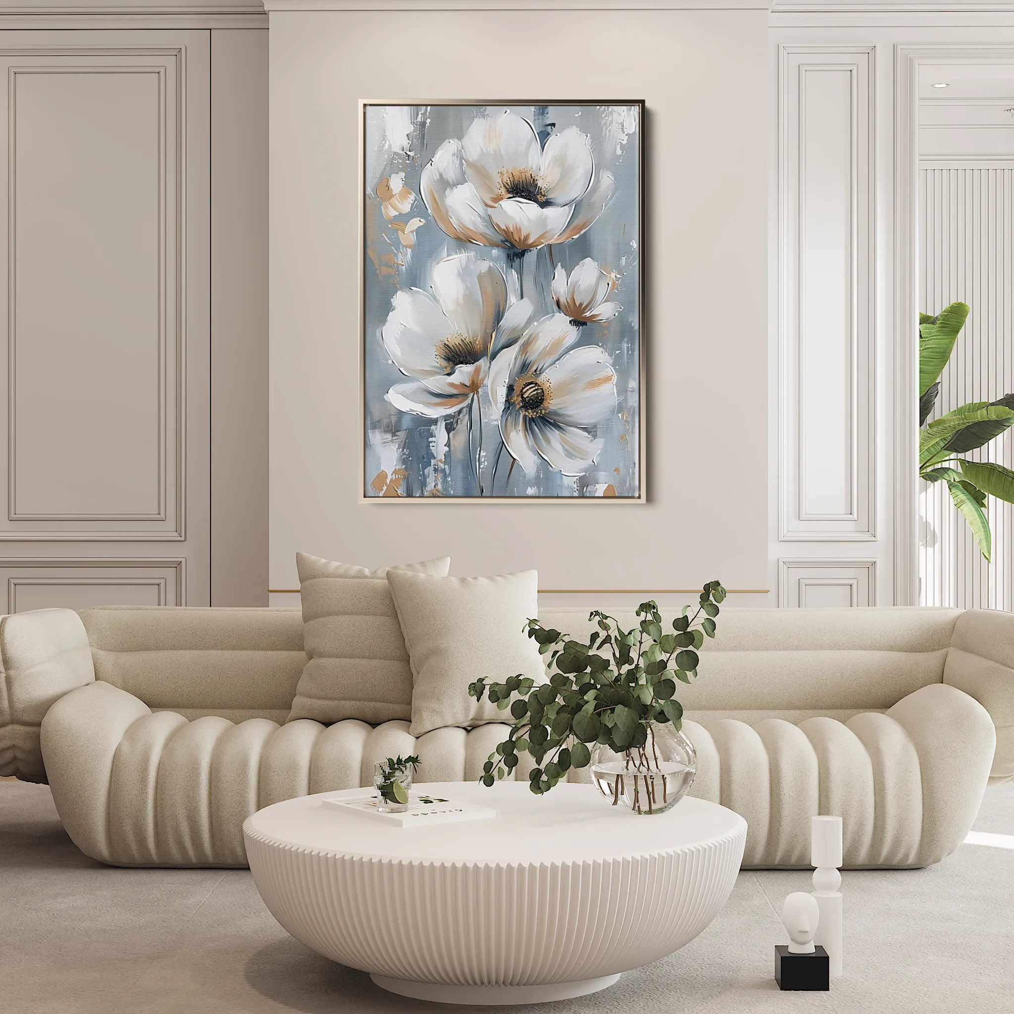 Floral 919 Canvas Art 60 x 40 cm / Black