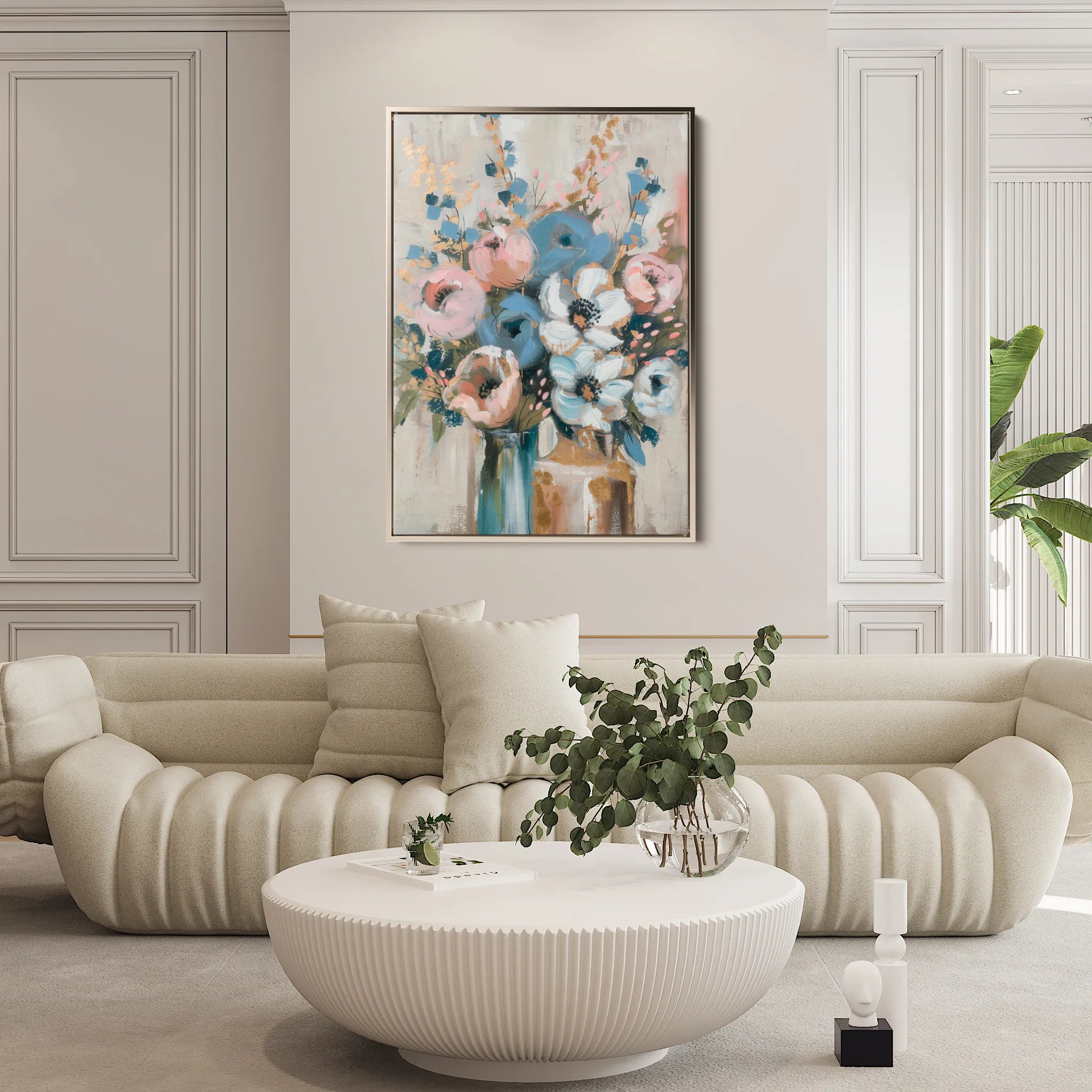 Floral 920 Canvas Art 60 x 40 cm / Black