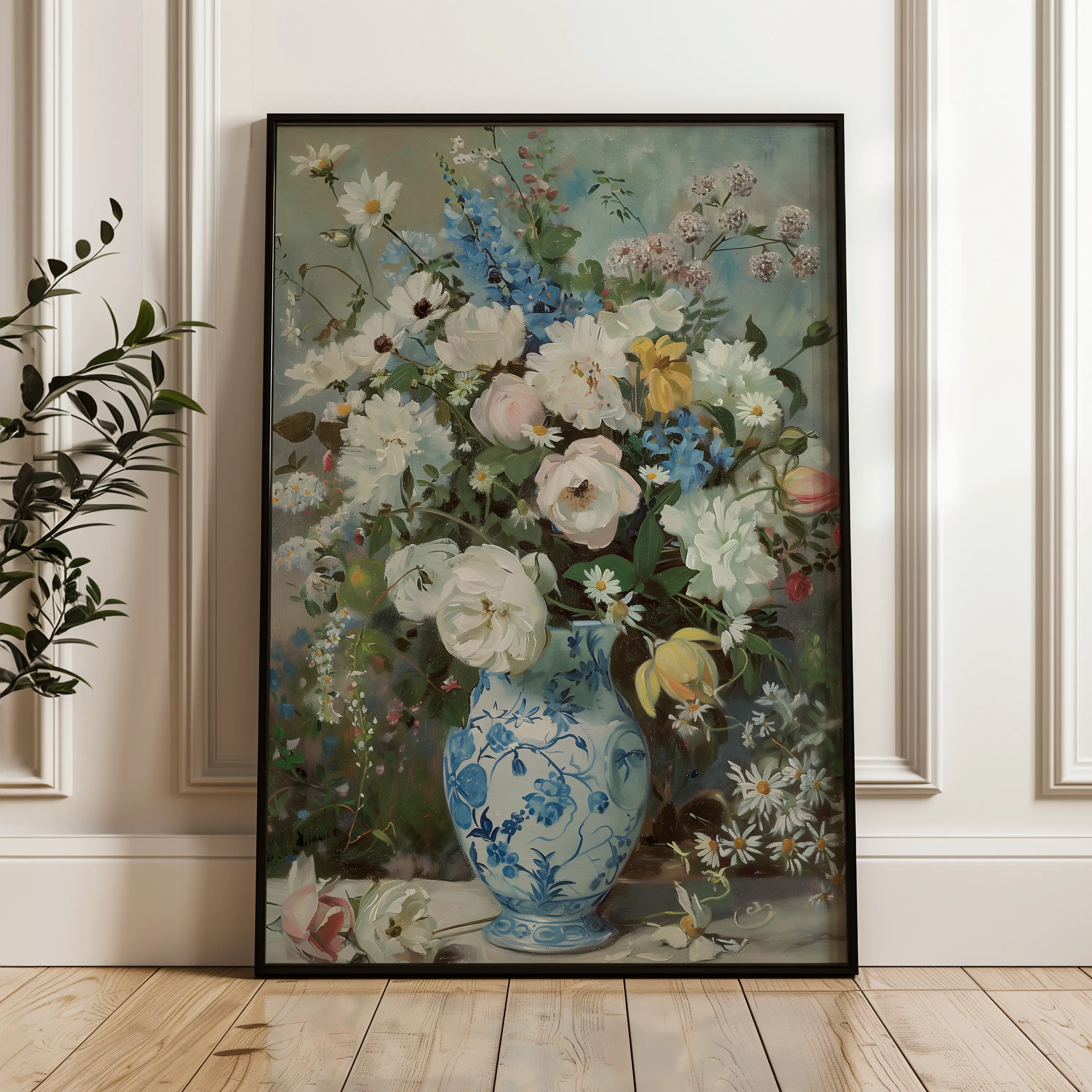 Floral 921 Canvas Art 60 x 40 cm / Black