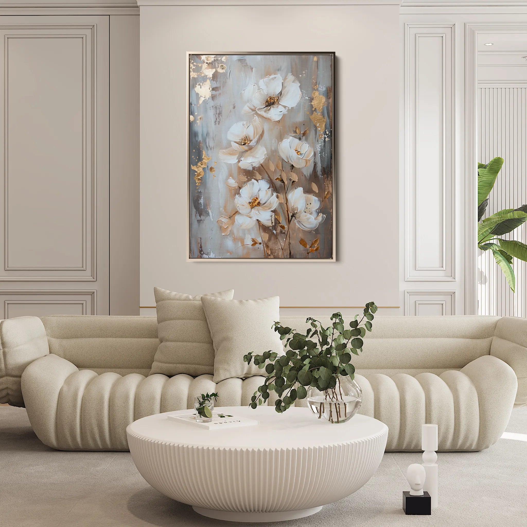 Floral 922 Canvas Art 60 x 40 cm / Black