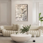 Floral 923 Canvas Art 60 x 40 cm / Black