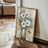 Floral 924 Canvas Art 60 x 40 cm / Black