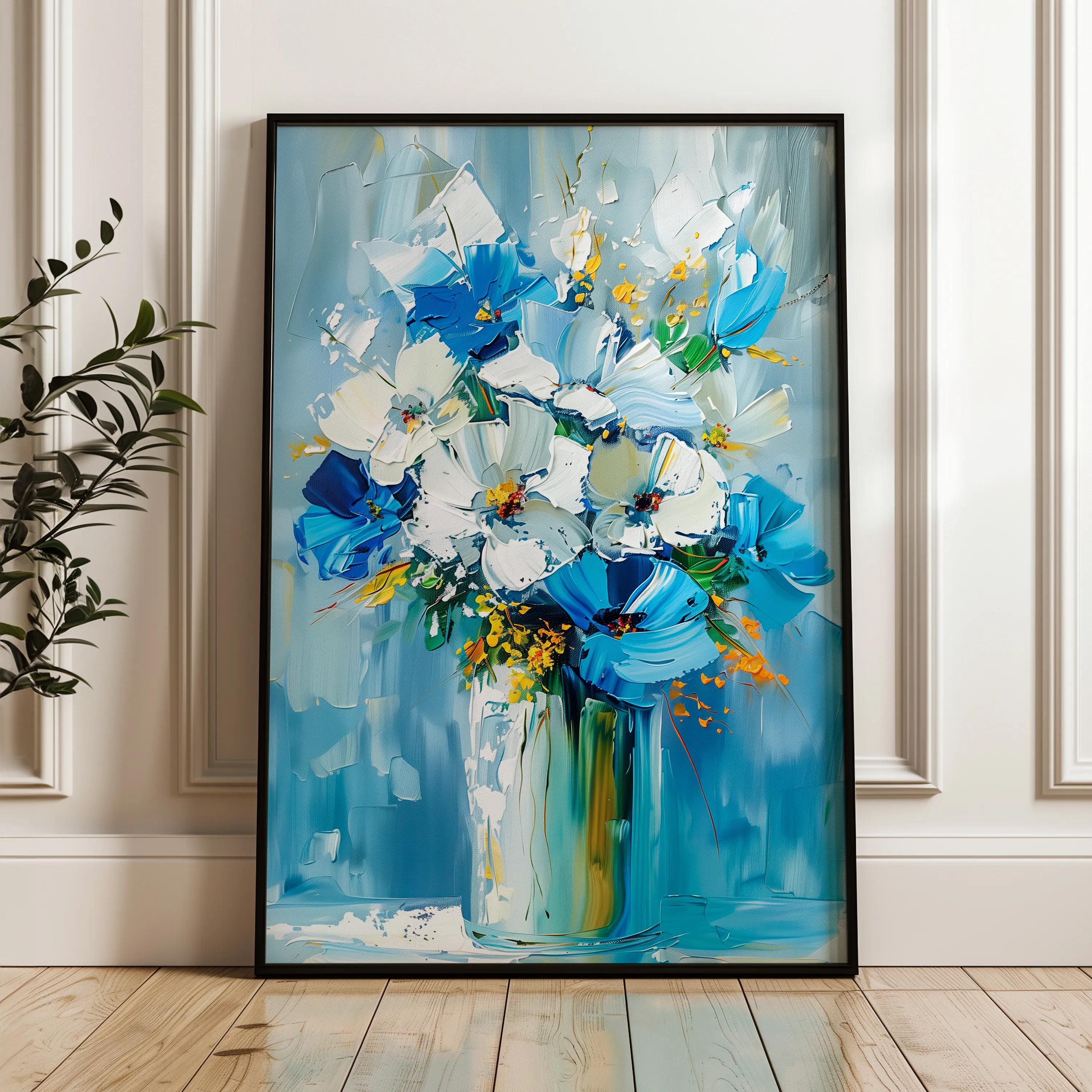 Floral 925 Canvas Art 60 x 40 cm / Black