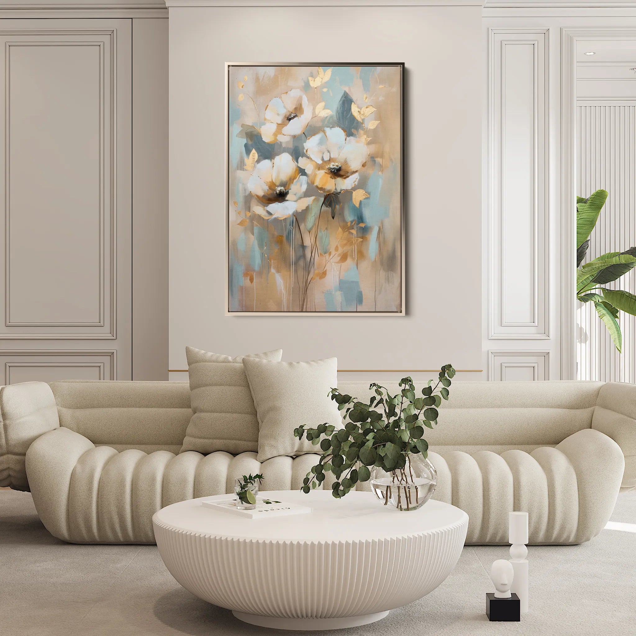 Floral 926 Canvas Art 60 x 40 cm / Black