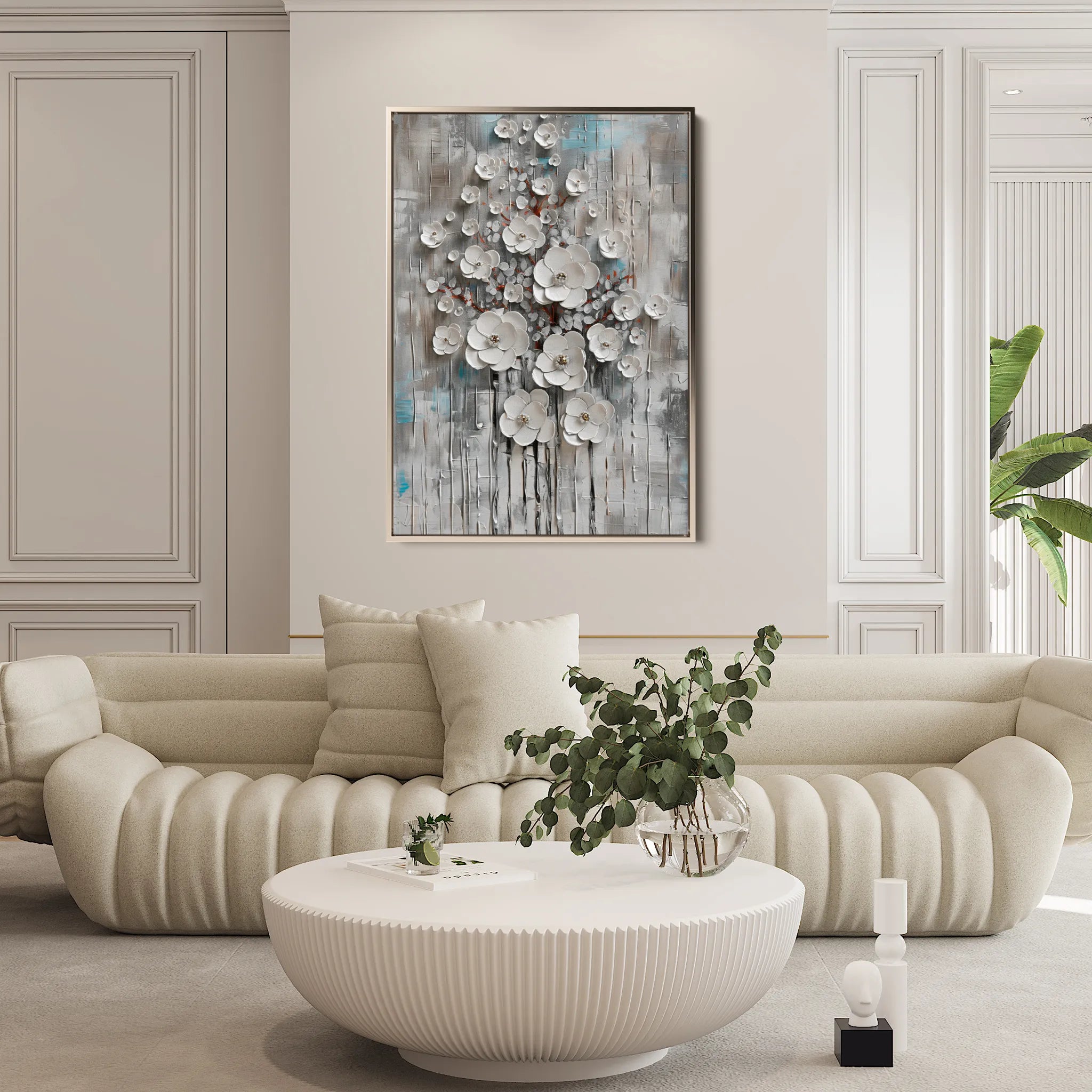 Floral 927 Canvas Art 60 x 40 cm / Black