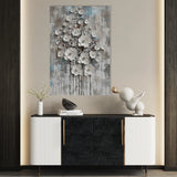 Floral 927 Canvas Art 60 x 40 cm / Black