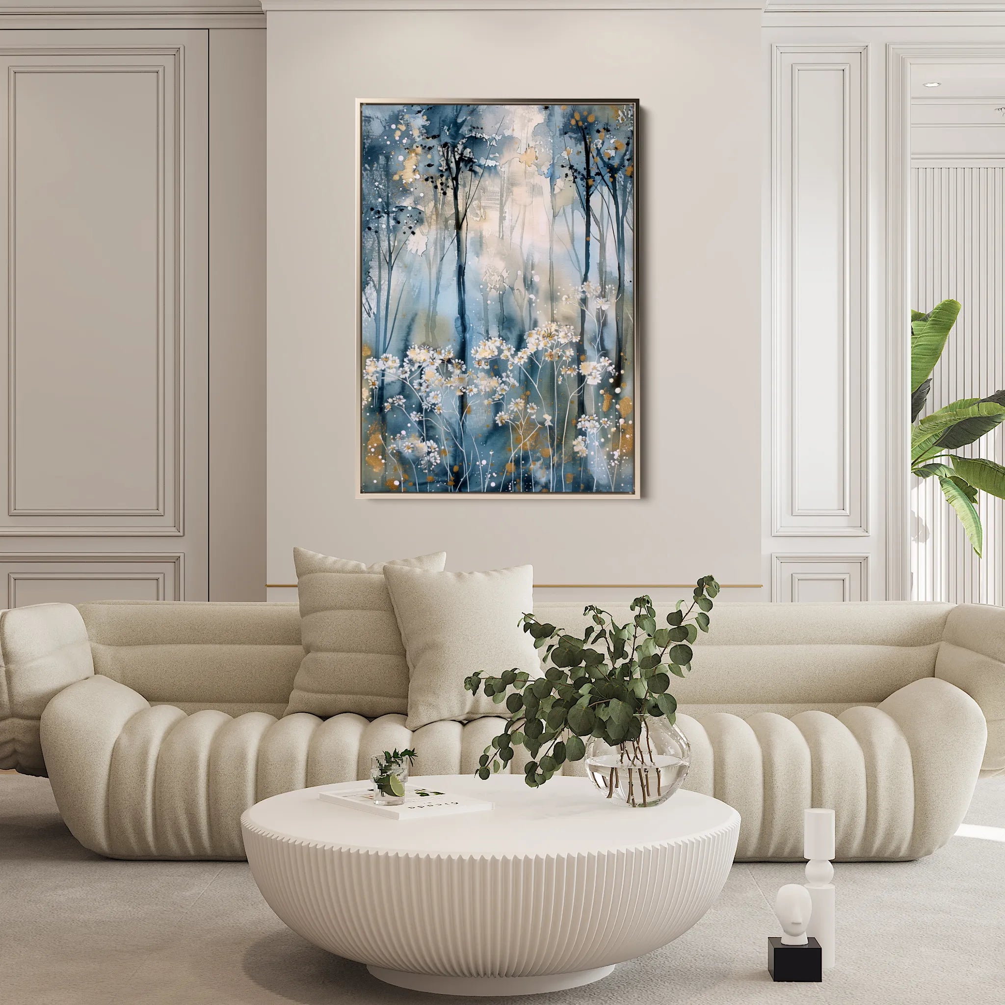 Floral 928 Canvas Art 60 x 40 cm / Black