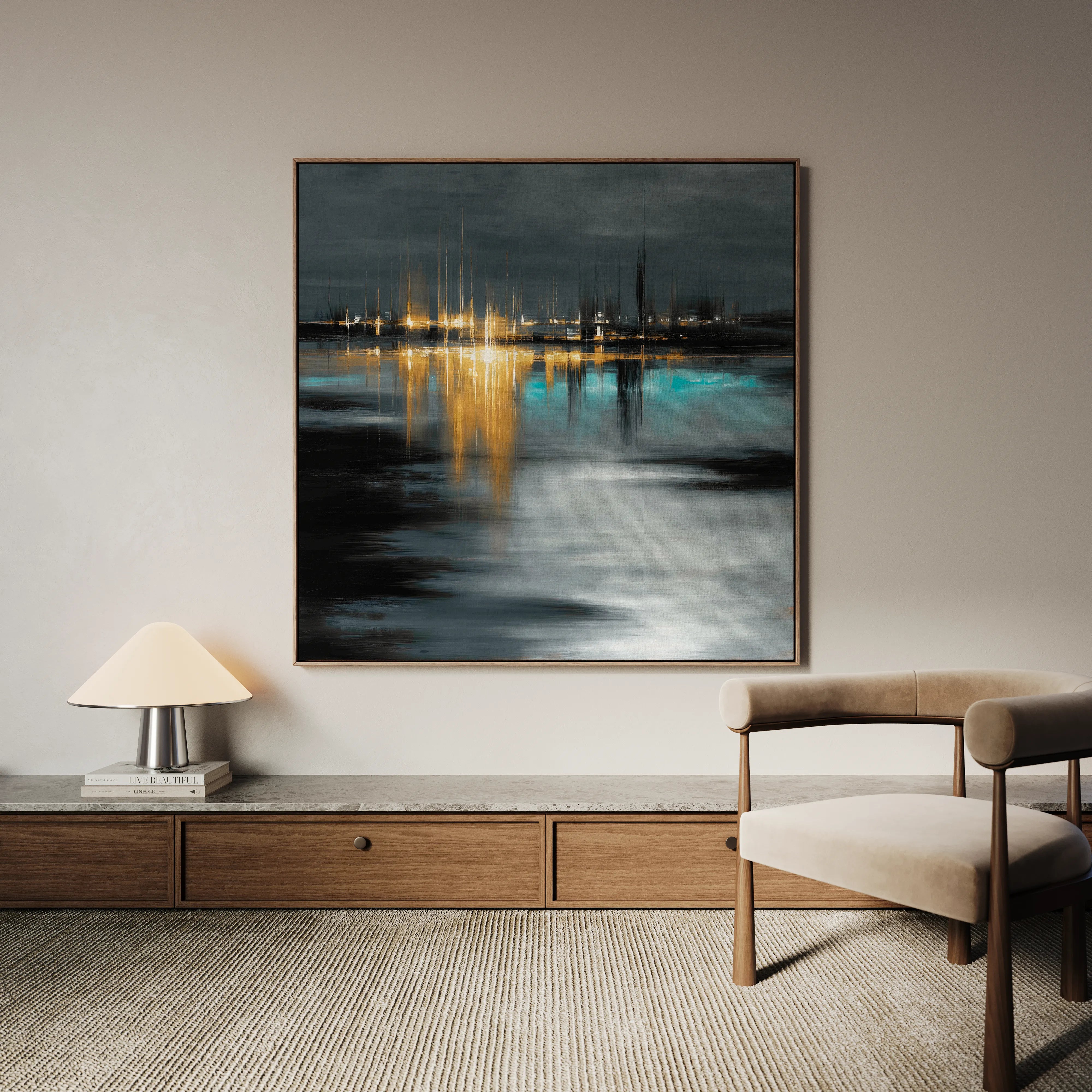 Abstract 929 Canvas Art 60 x 60 cm / Black