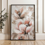 Floral 929 Canvas Art 60 x 40 cm / Black