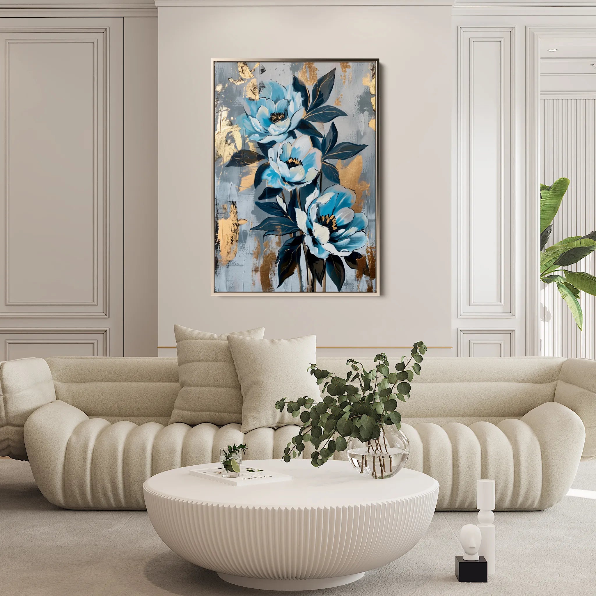 Floral 930 Canvas Art 60 x 40 cm / Black