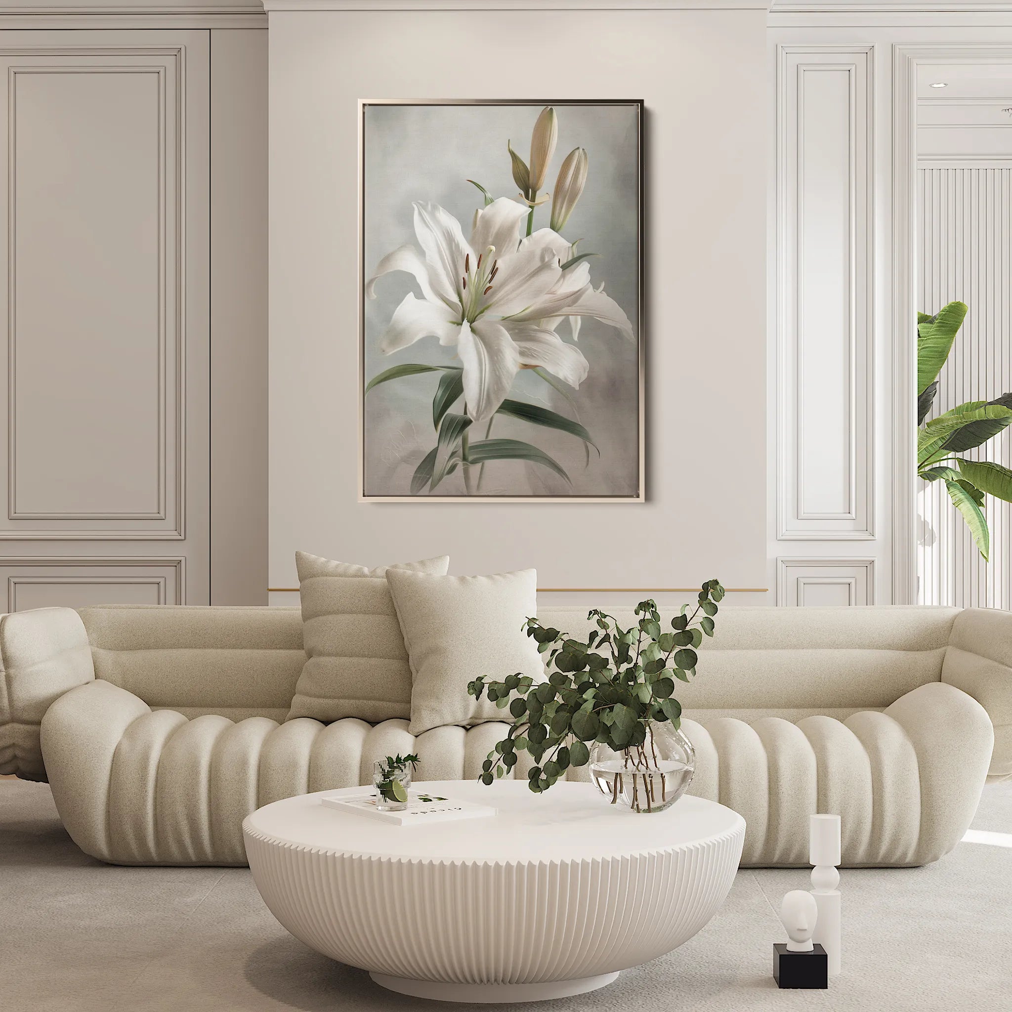 Floral 932 Canvas Art 60 x 40 cm / Black