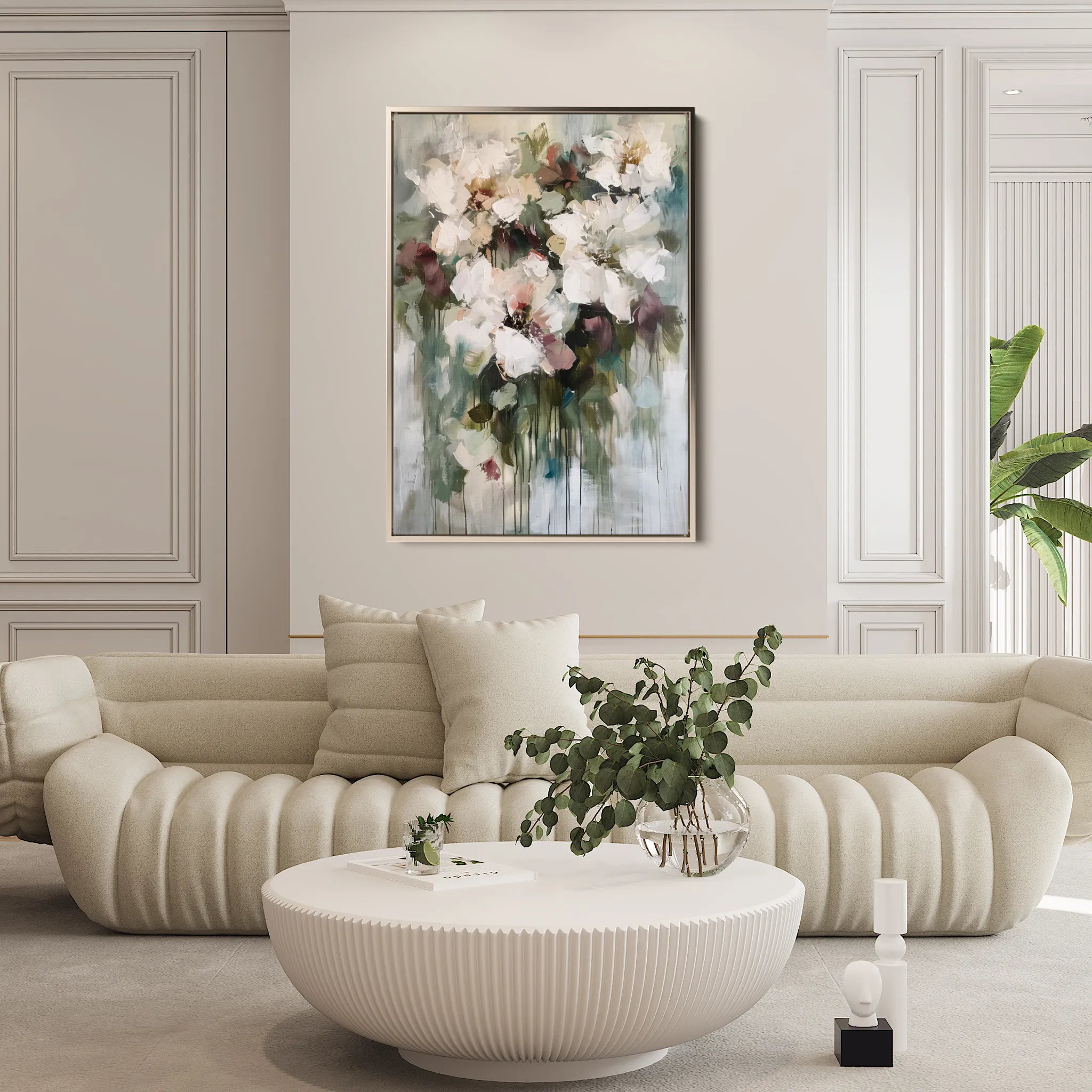 Floral 934 Canvas Art 60 x 40 cm / Black
