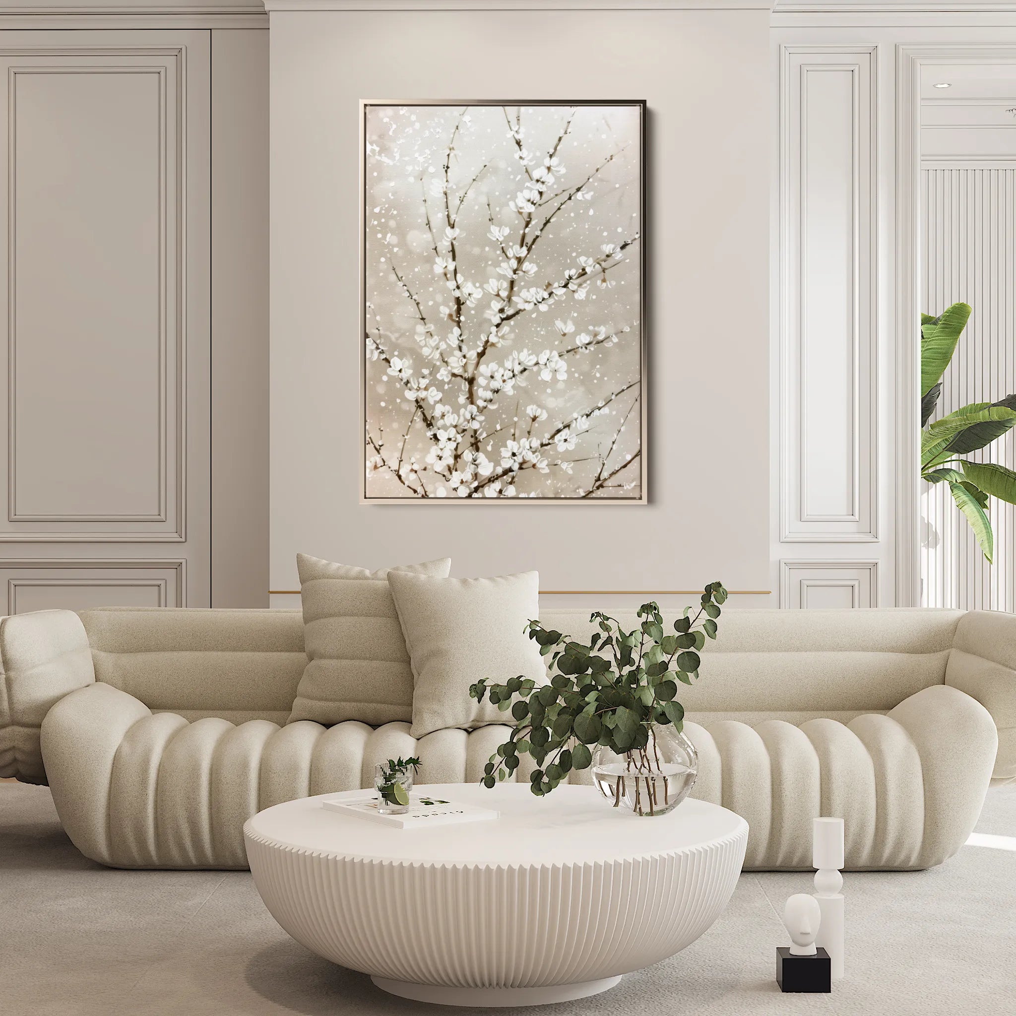 Floral 935 Canvas Art 60 x 40 cm / Black