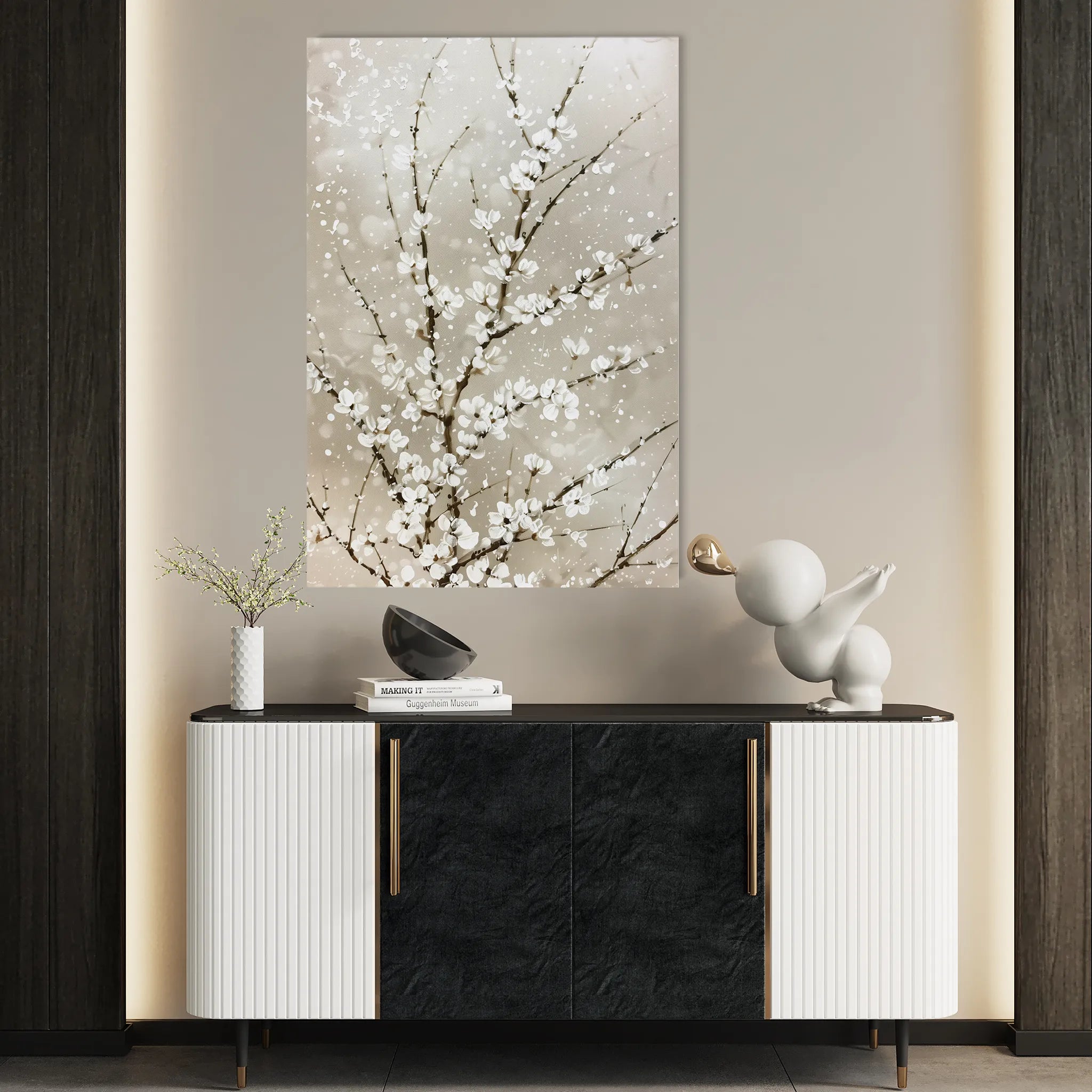 Floral 935 Canvas Art 60 x 40 cm / Black