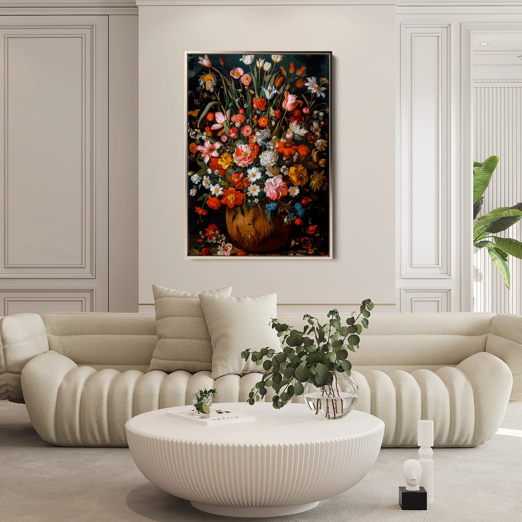 Floral 936 Canvas Art 60 x 40 cm / Black
