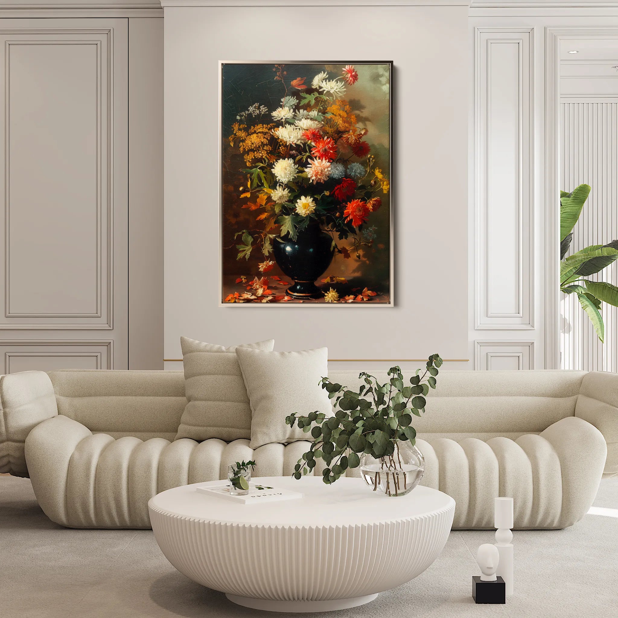 Floral 937 Canvas Art 60 x 40 cm / Black