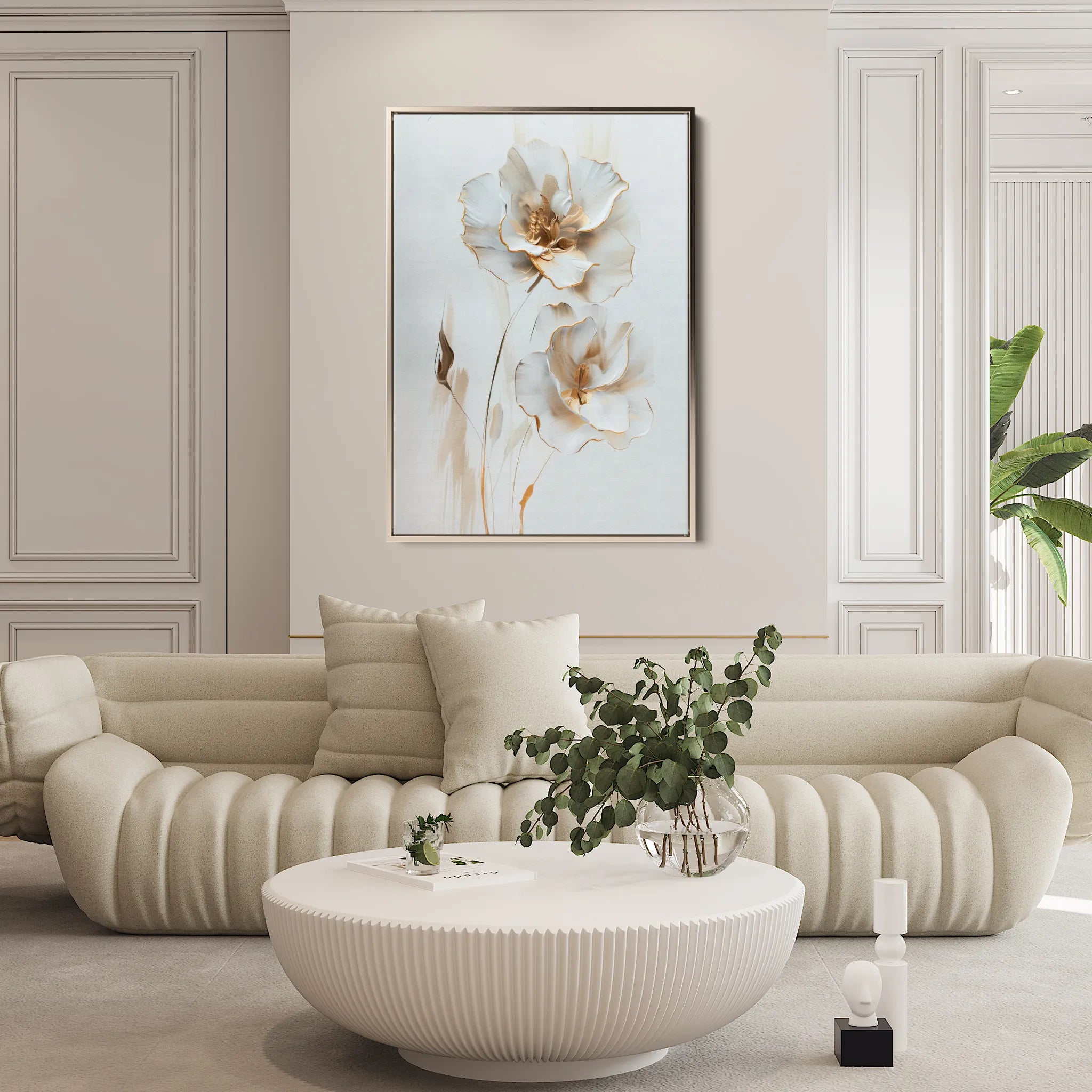 Floral 938 Canvas Art 60 x 40 cm / Black