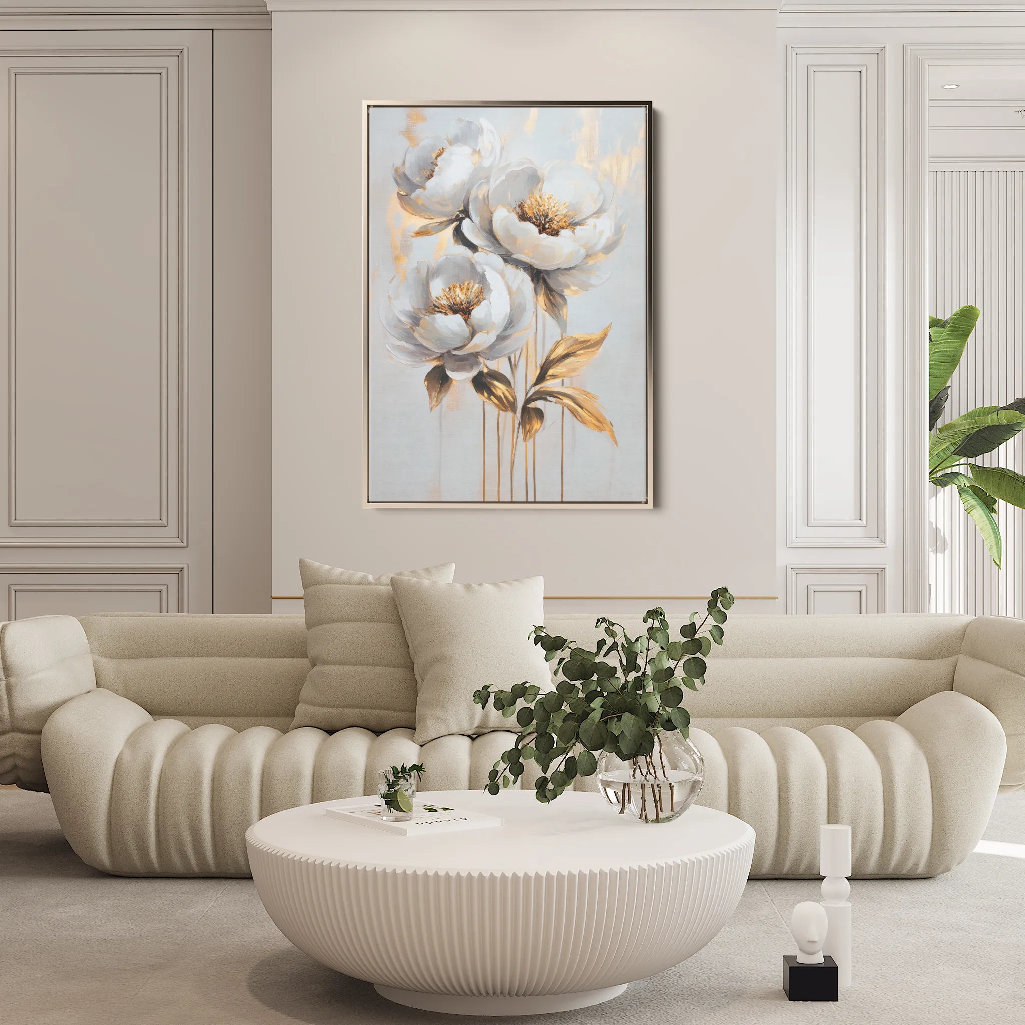 Floral 939 Canvas Art 60 x 40 cm / Black