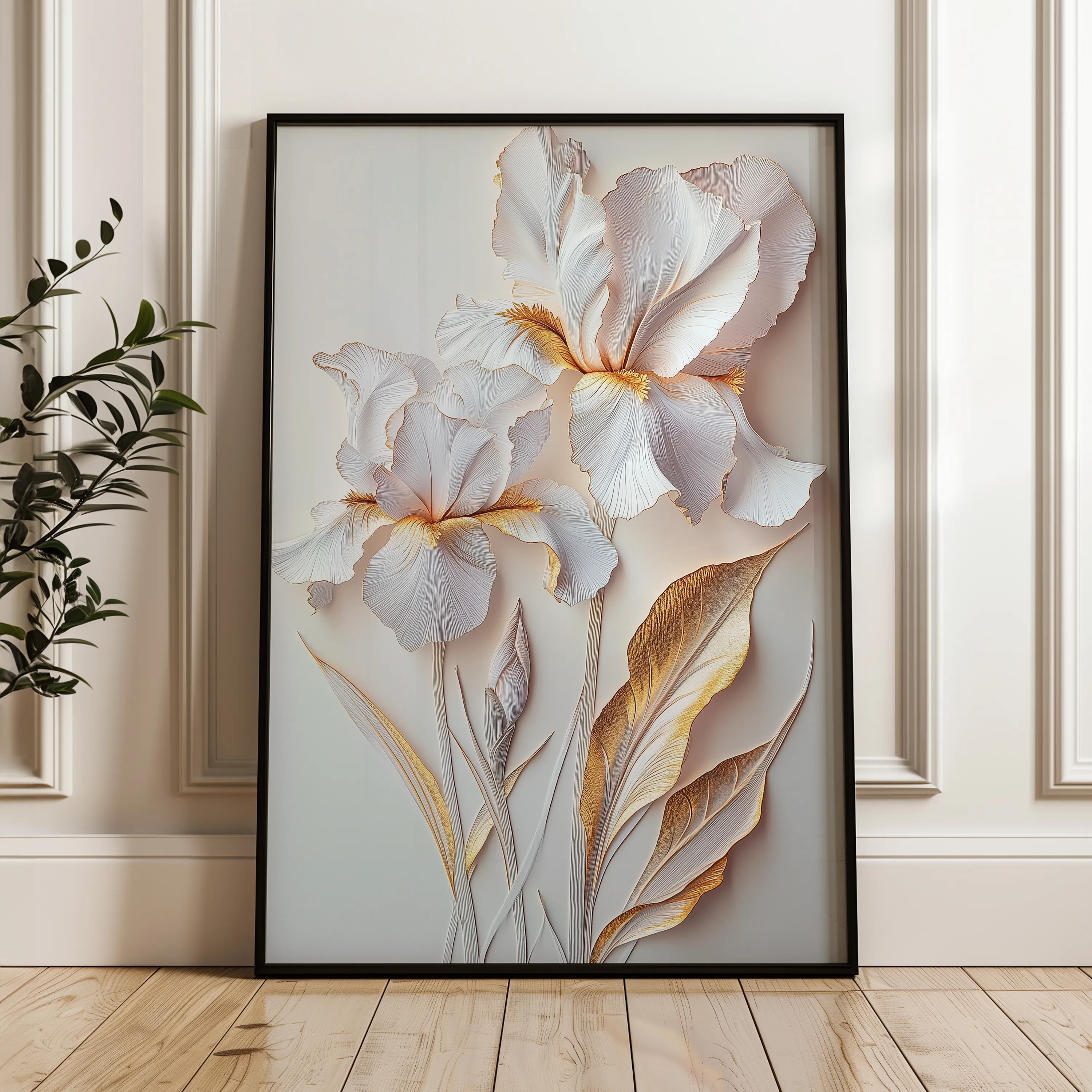 Floral 940 Canvas Art 60 x 40 cm / Black