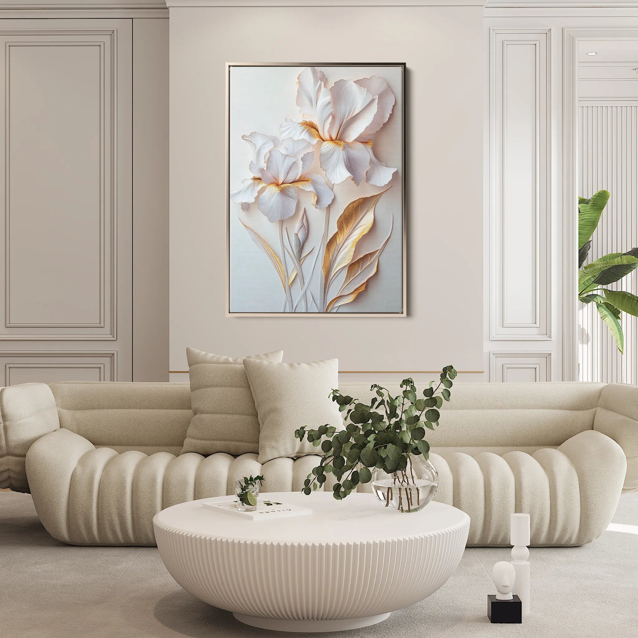 Floral 940 Canvas Art 60 x 40 cm / Black
