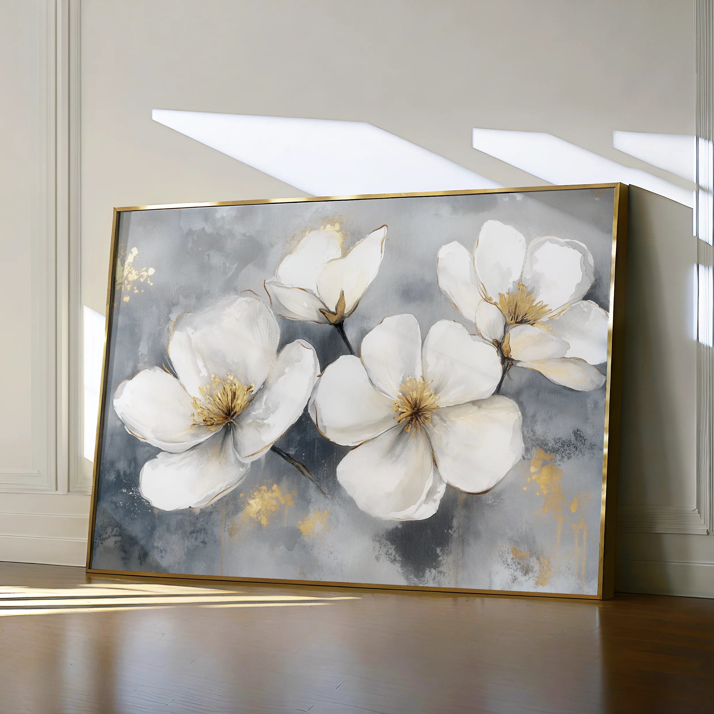 Floral 942 Canvas Art 60 x 40 cm / Black