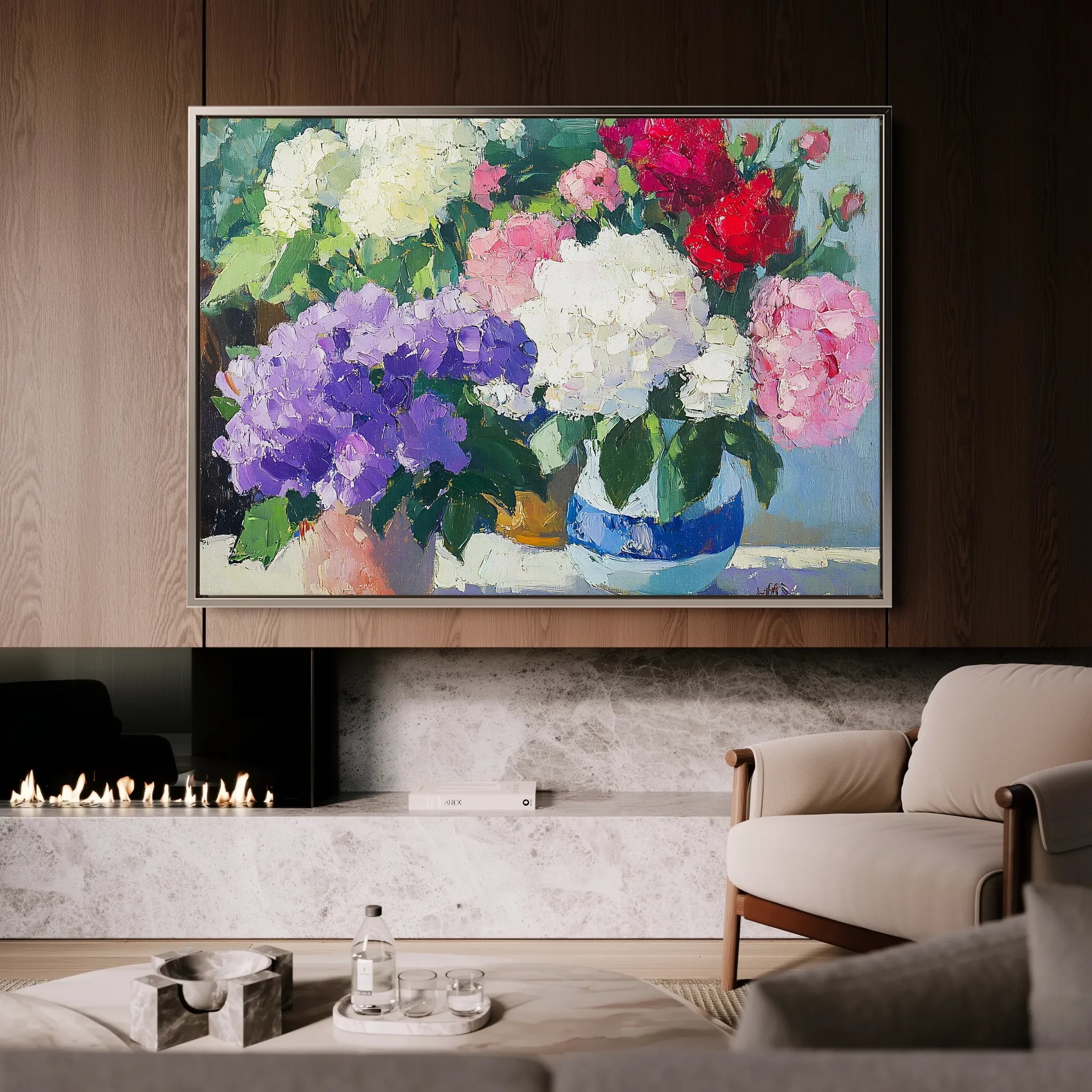 Floral 943 Canvas Art 60 x 40 cm / Black