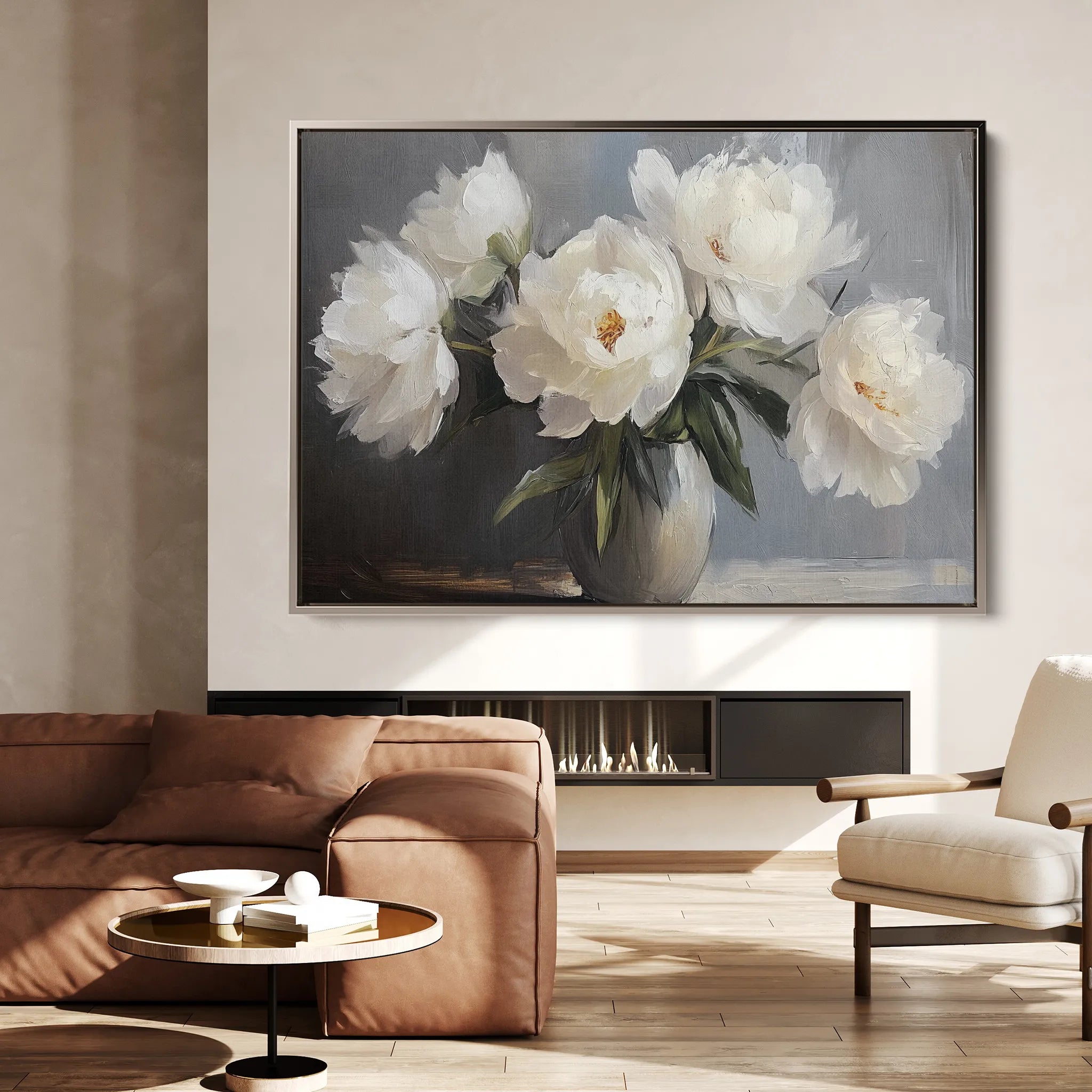 Floral 944 Canvas Art 60 x 40 cm / Black
