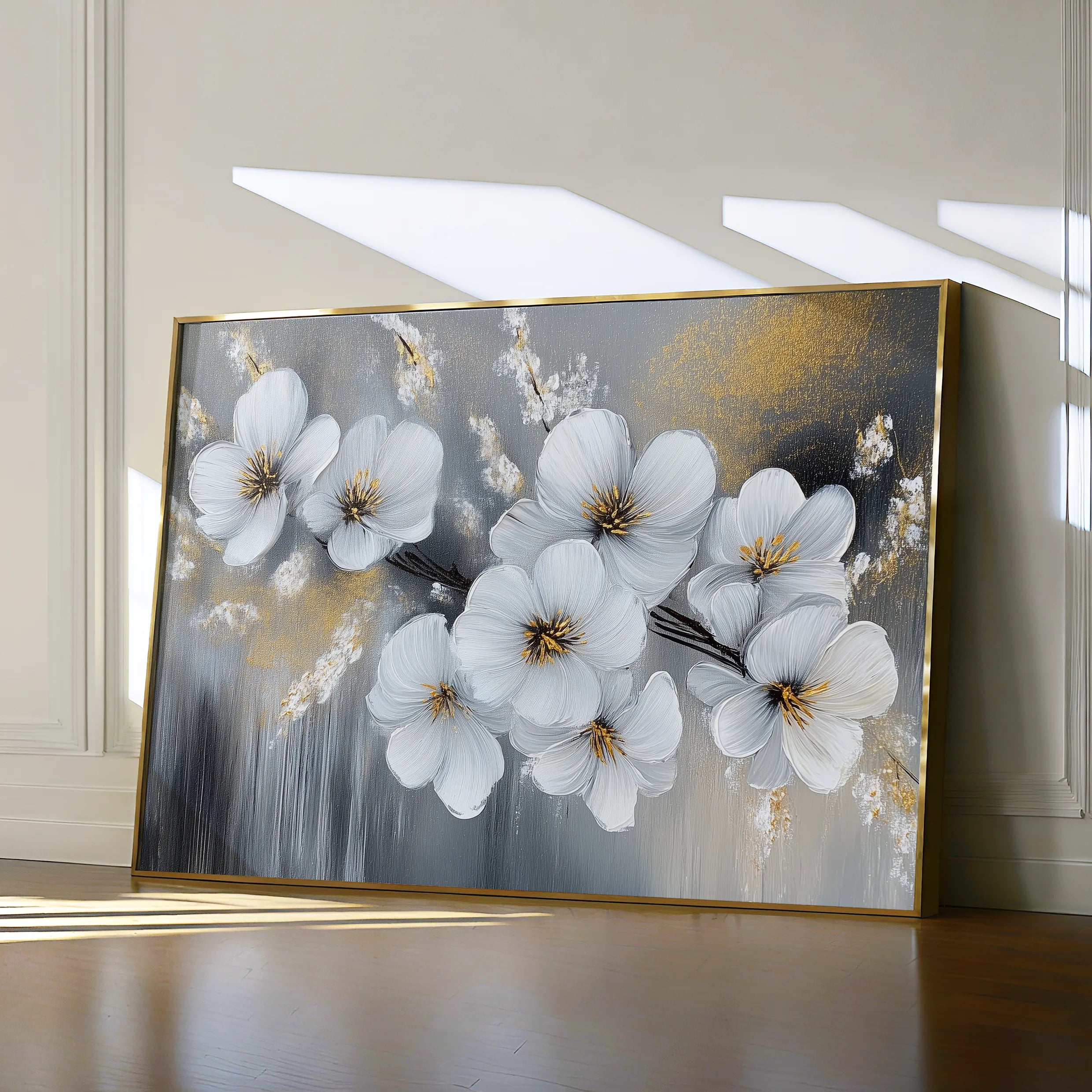 Floral 945 Canvas Art 60 x 40 cm / Black