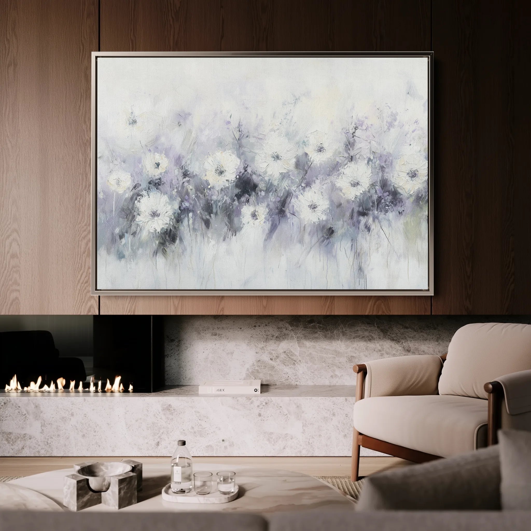 Floral 946 Canvas Art 60 x 40 cm / Black