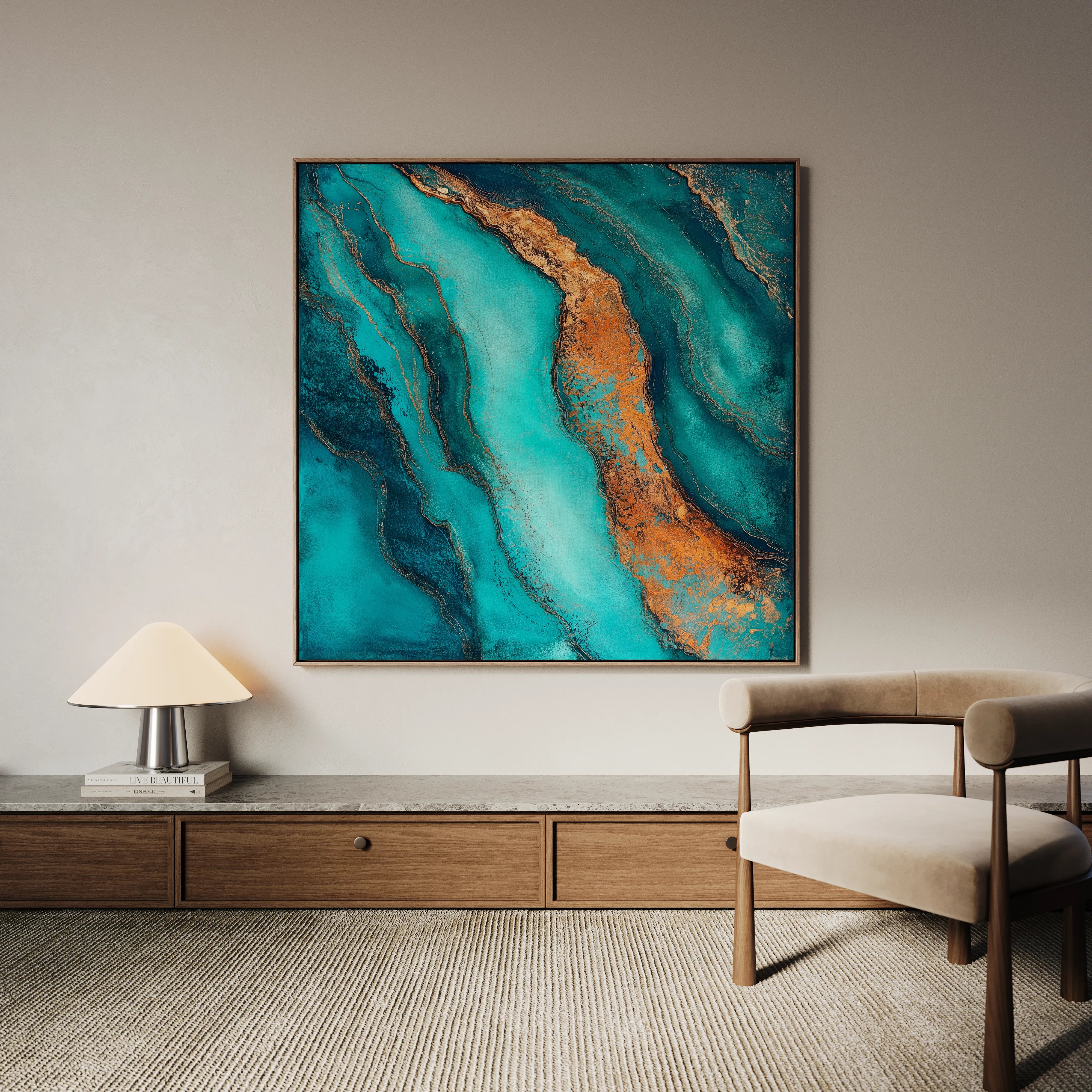 Abstract 947 Canvas Art 60 x 60 cm / Black