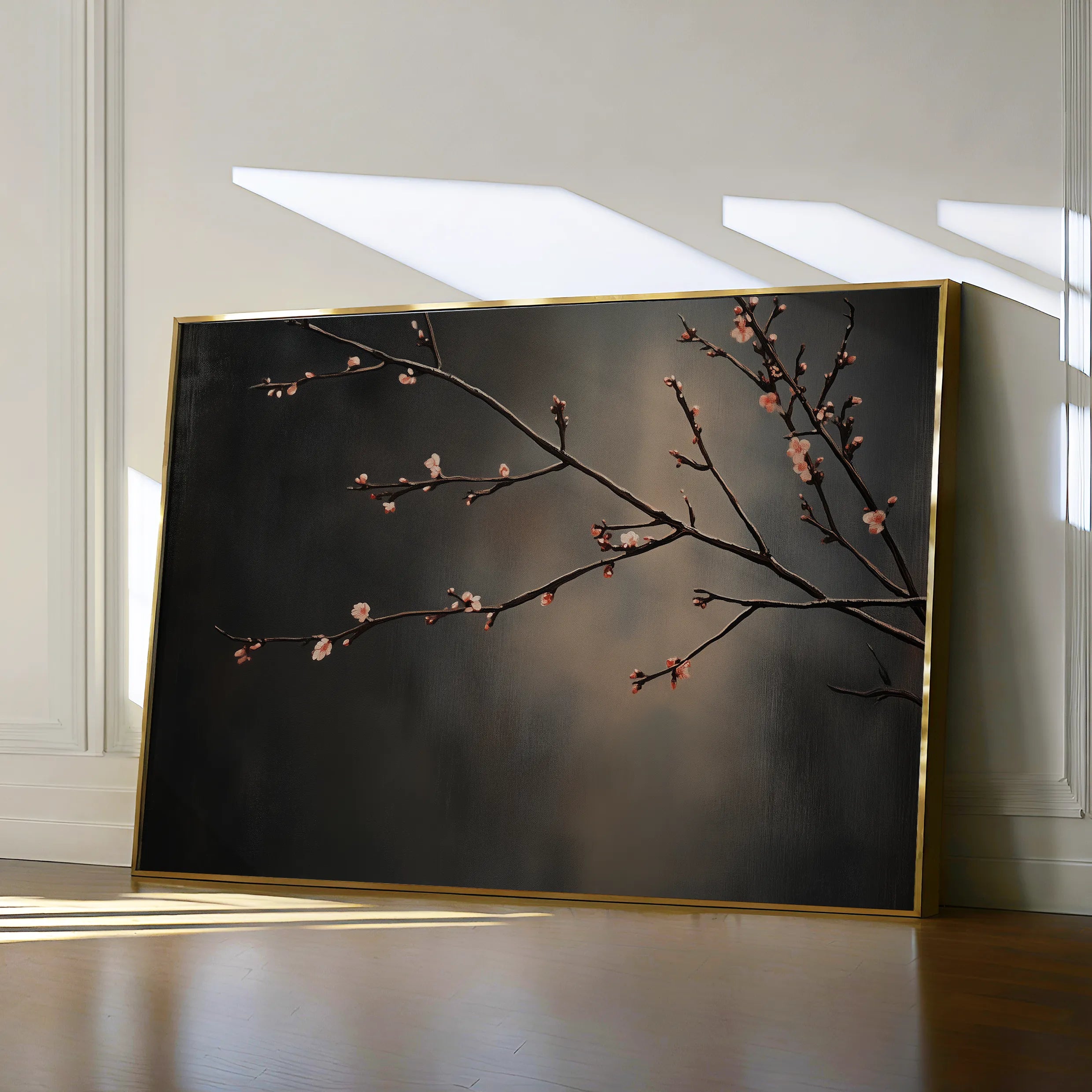 Floral 947 Canvas Art 60 x 40 cm / Black