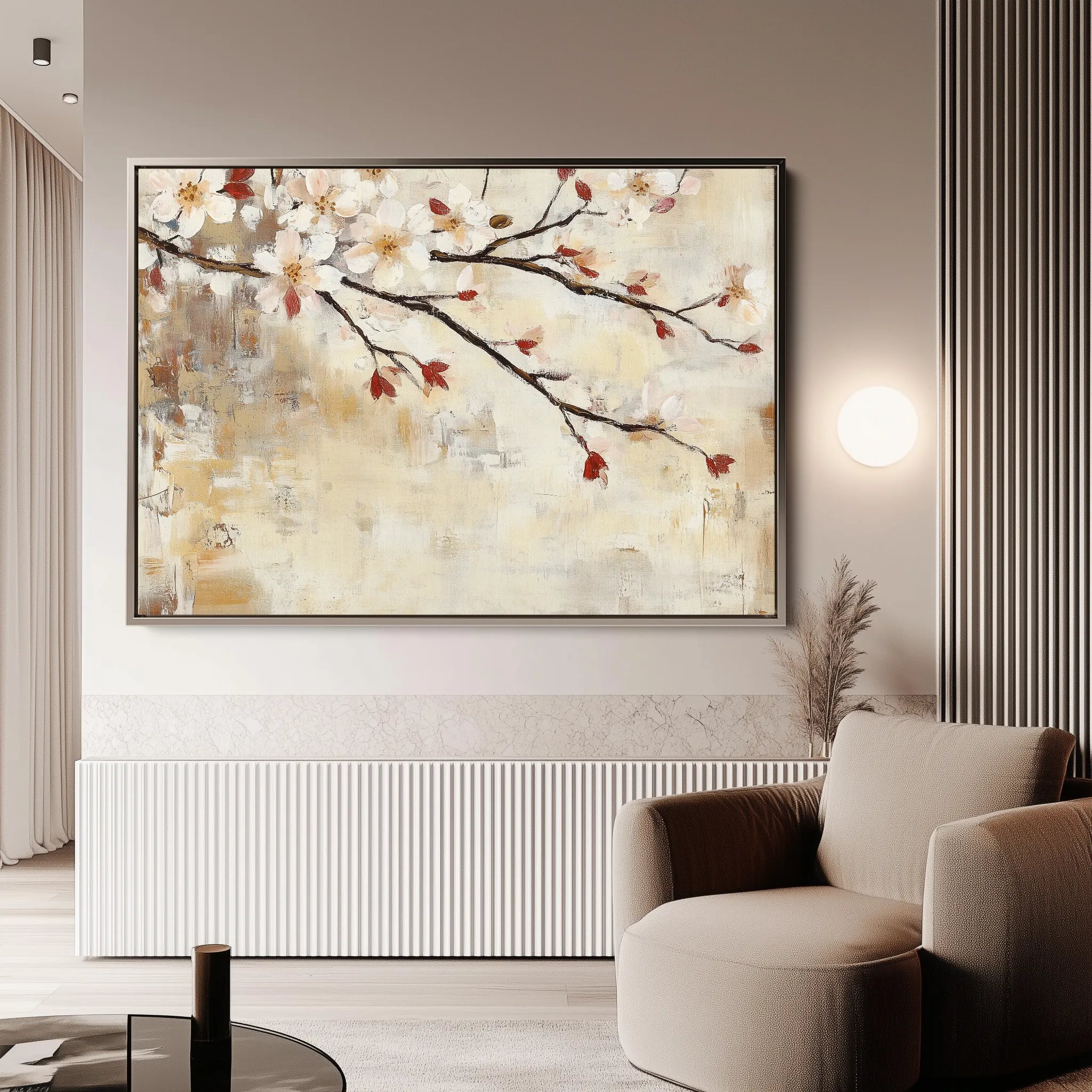 Floral 948 Canvas Art 60 x 40 cm / Black